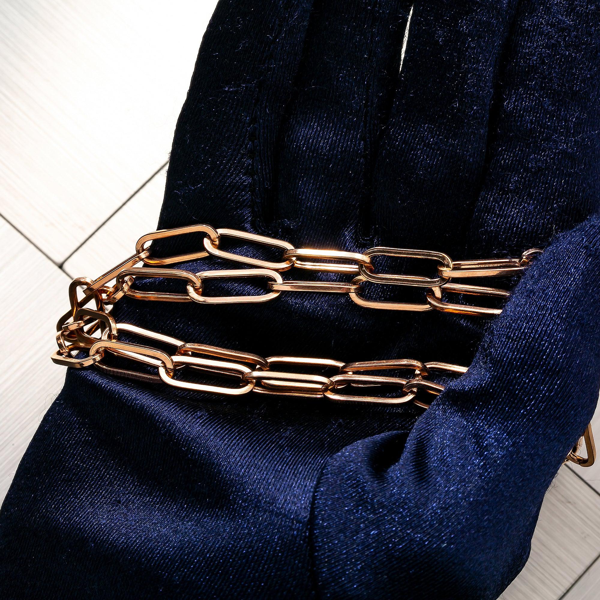 14K Rose Gold 7mm Paper Clip Chain Available In Sizes 18"-26"