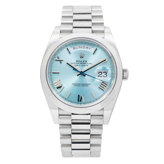 Rolex Day-Date 228206 40MM Ice Blue Dial With Platinum Presidential Bracelet