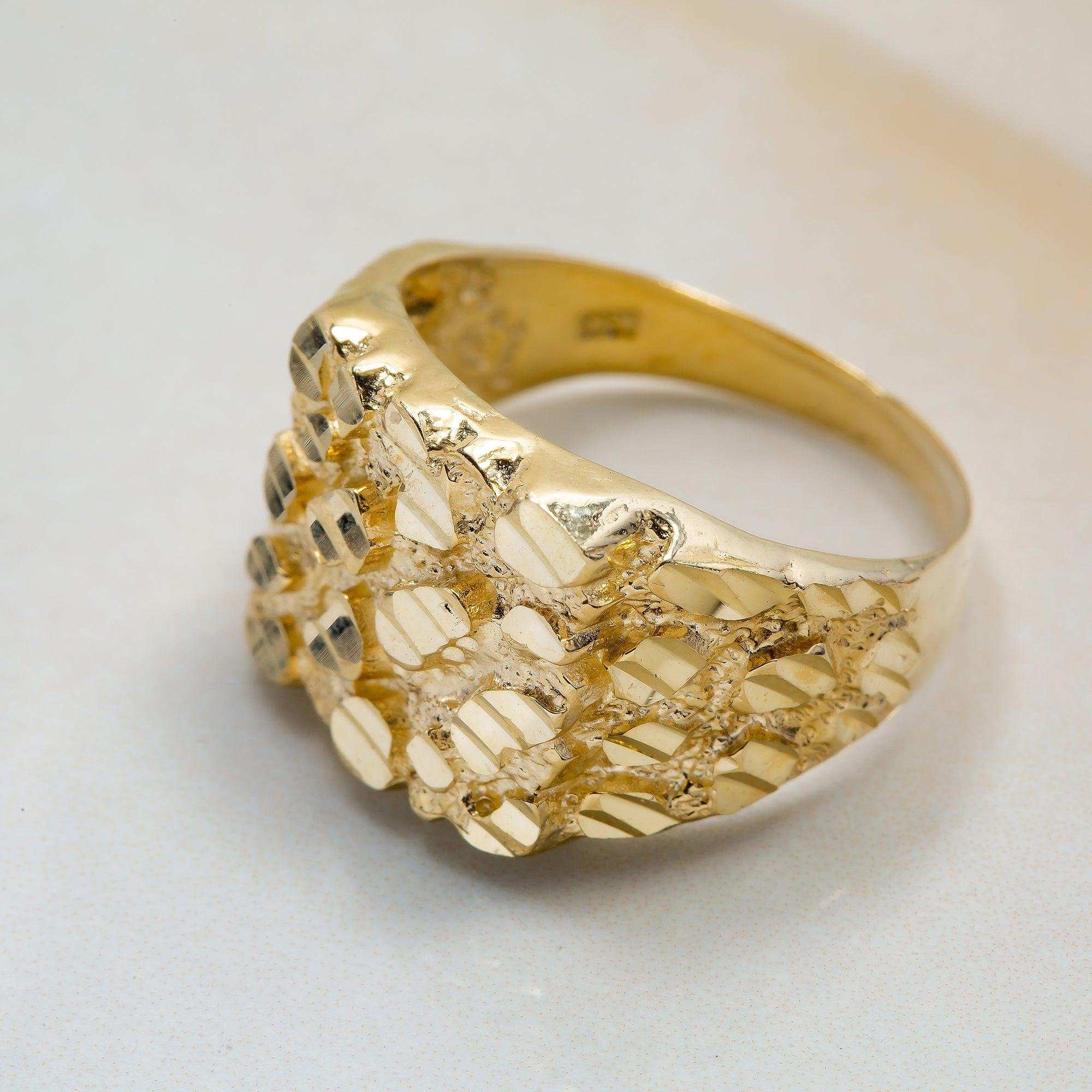 10K YELLOW GOLD NUGGET RING 4.2G