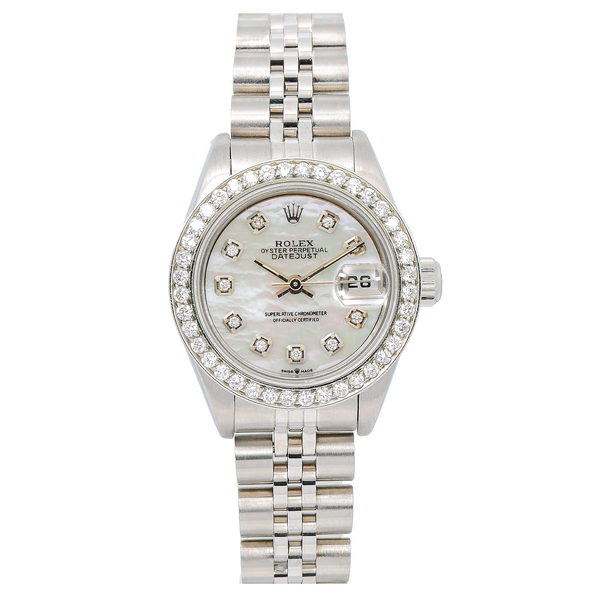 Rolex Lady-Datejust 6917 26MM Silver Diamond Dial With Stainless Steel Jubilee Bracelet