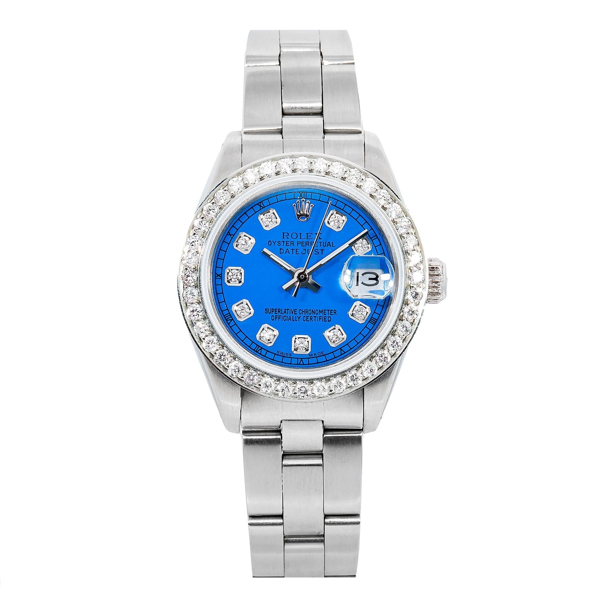 Rolex Lady-Datejust 6917 26MM Blue Diamond Dial With Diamond Bezel