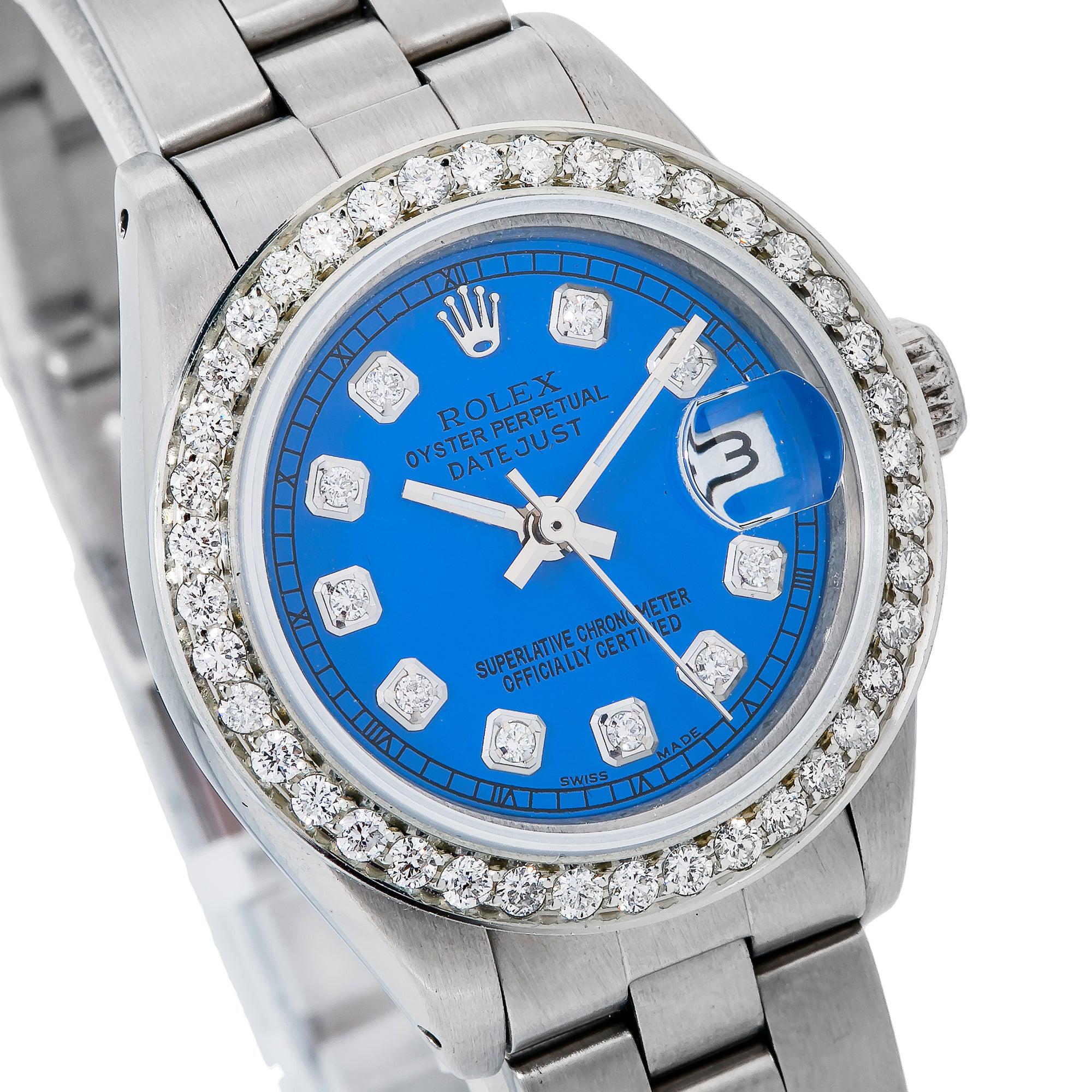Rolex Lady-Datejust 6917 26MM Blue Diamond Dial With Diamond Bezel