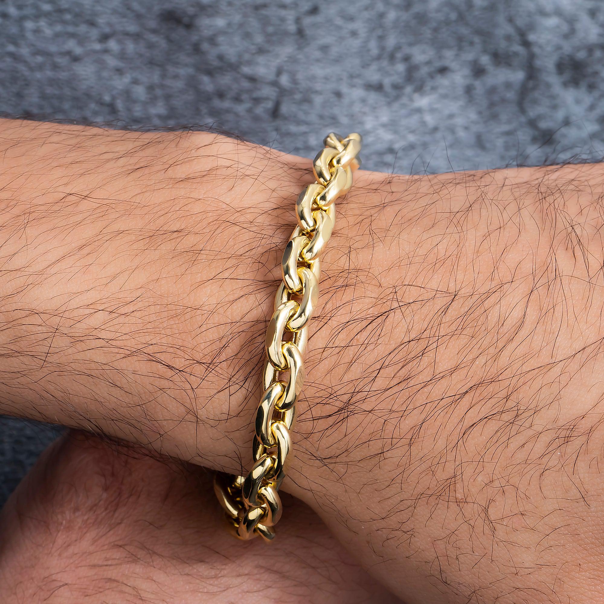 14K GOLD ROLO BELCHER CHAIN BRACELET