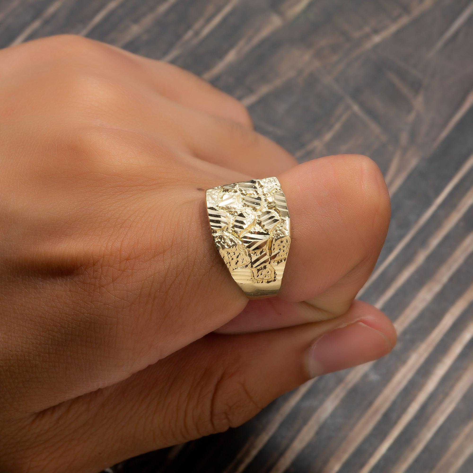 10K YELLOW GOLD NUGGET RING 4.0G