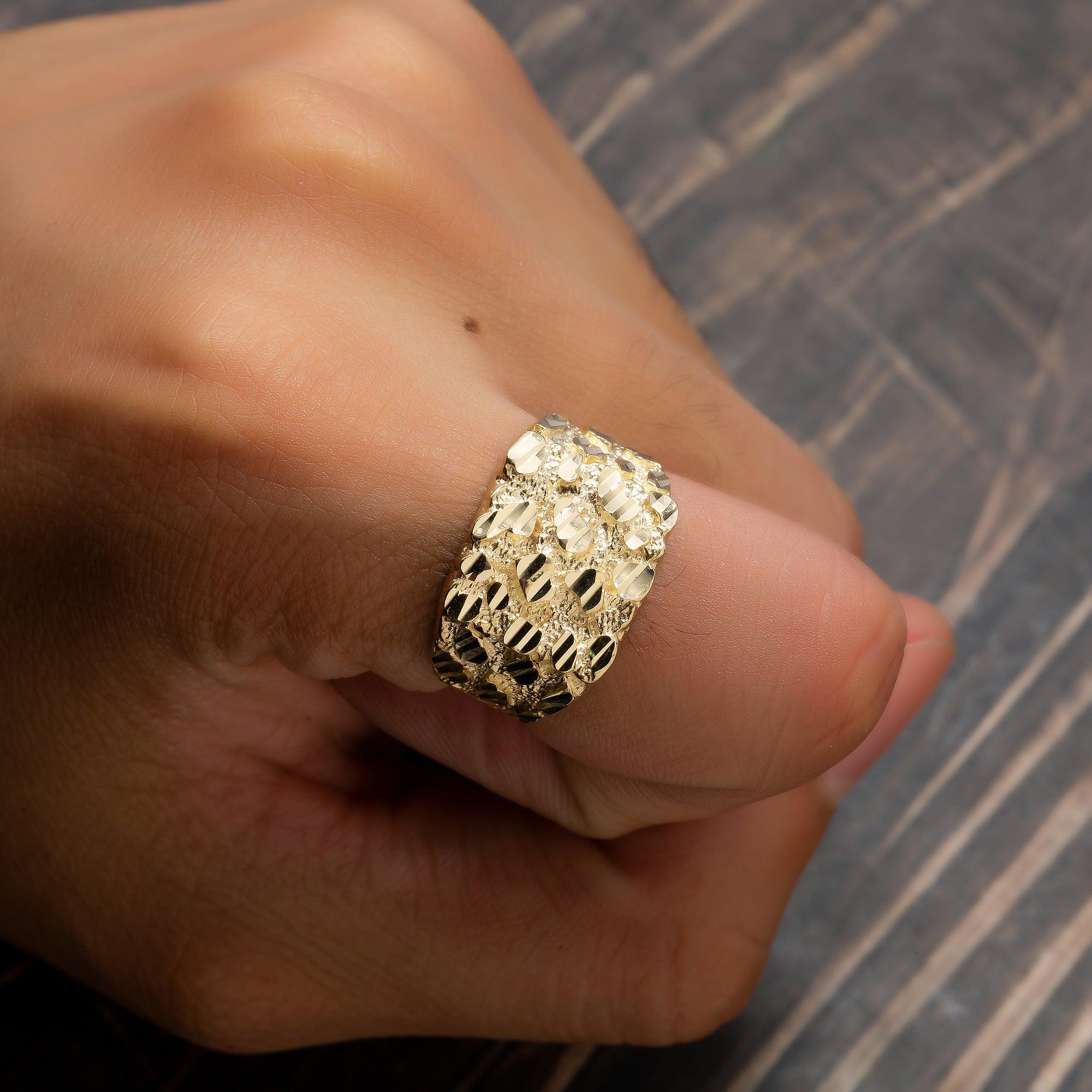 10K YELLOW GOLD NUGGET RING 4.2G