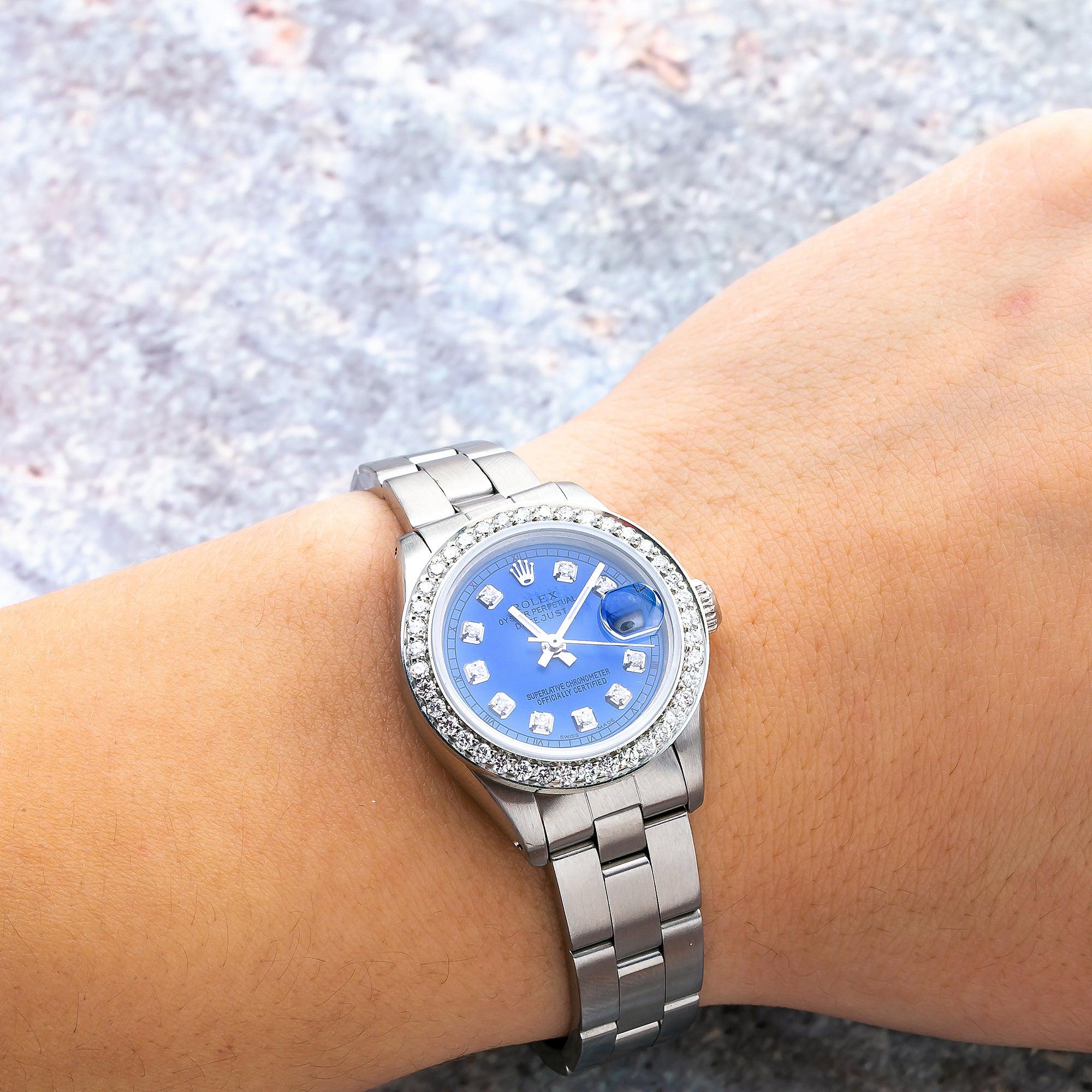 Rolex Lady-Datejust 6917 26MM Blue Diamond Dial With Diamond Bezel