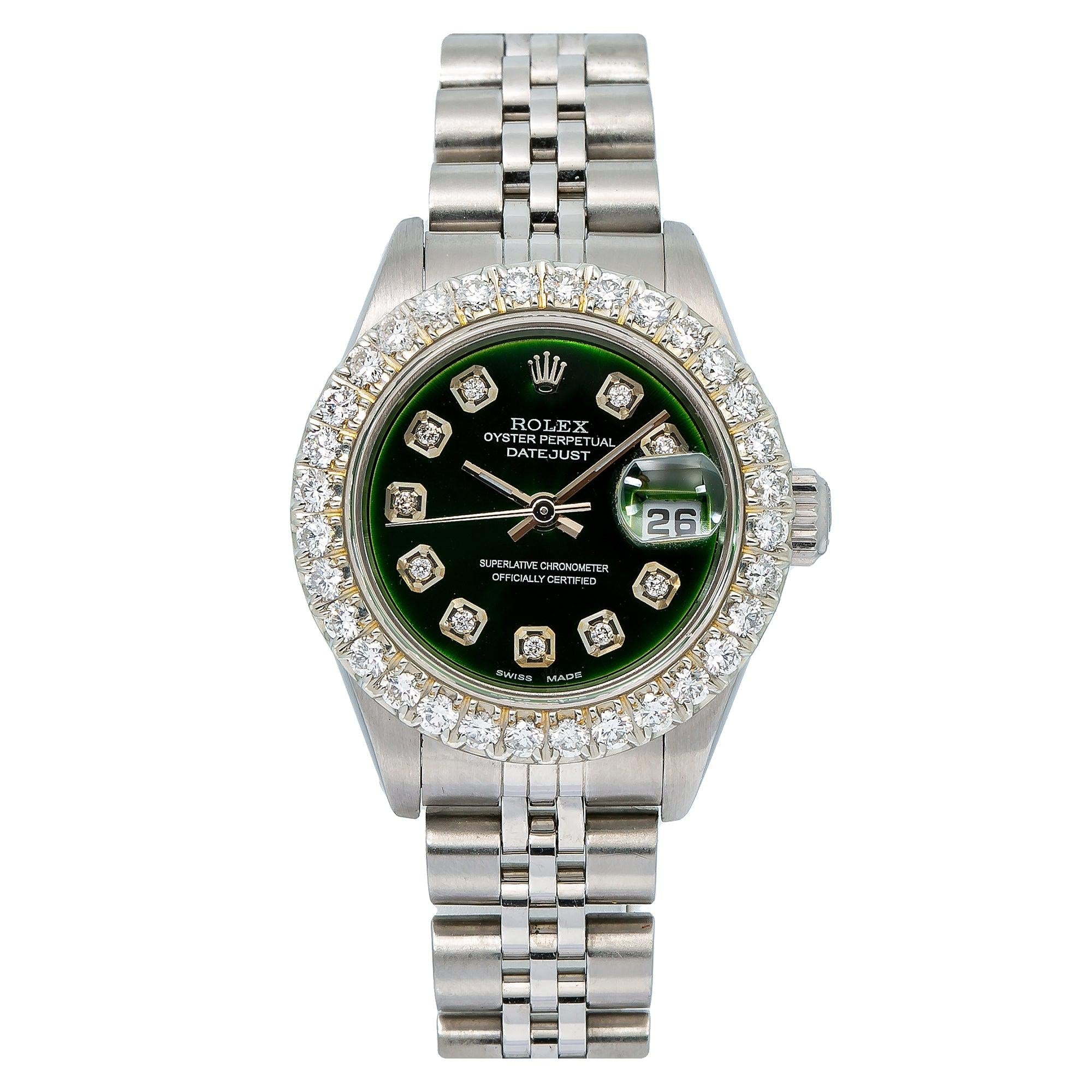 Rolex Oyster Perpetual Lady Datejust 79240 26MM Green Diamond Dial With Stainless Steel Jubilee Bracelet