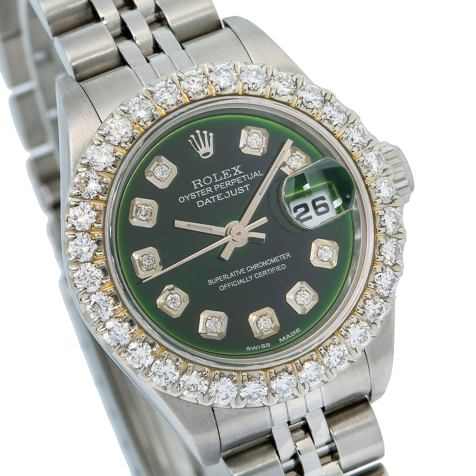 Rolex Oyster Perpetual Lady Datejust 79240 26MM Green Diamond Dial With Stainless Steel Jubilee Bracelet