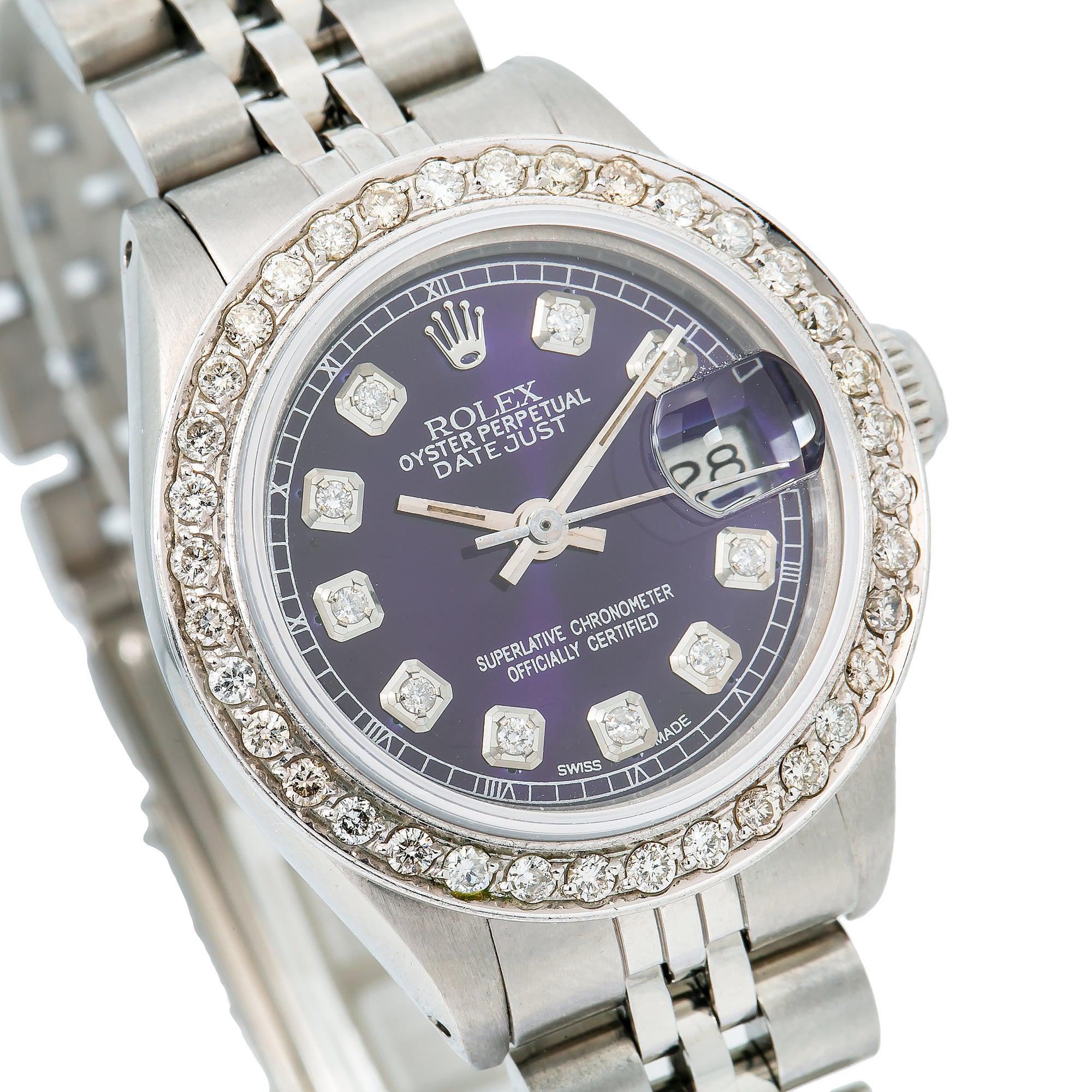 Rolex Lady-Datejust 6917 26MM Blue Diamond Dial With Stainless Steel Bracelet