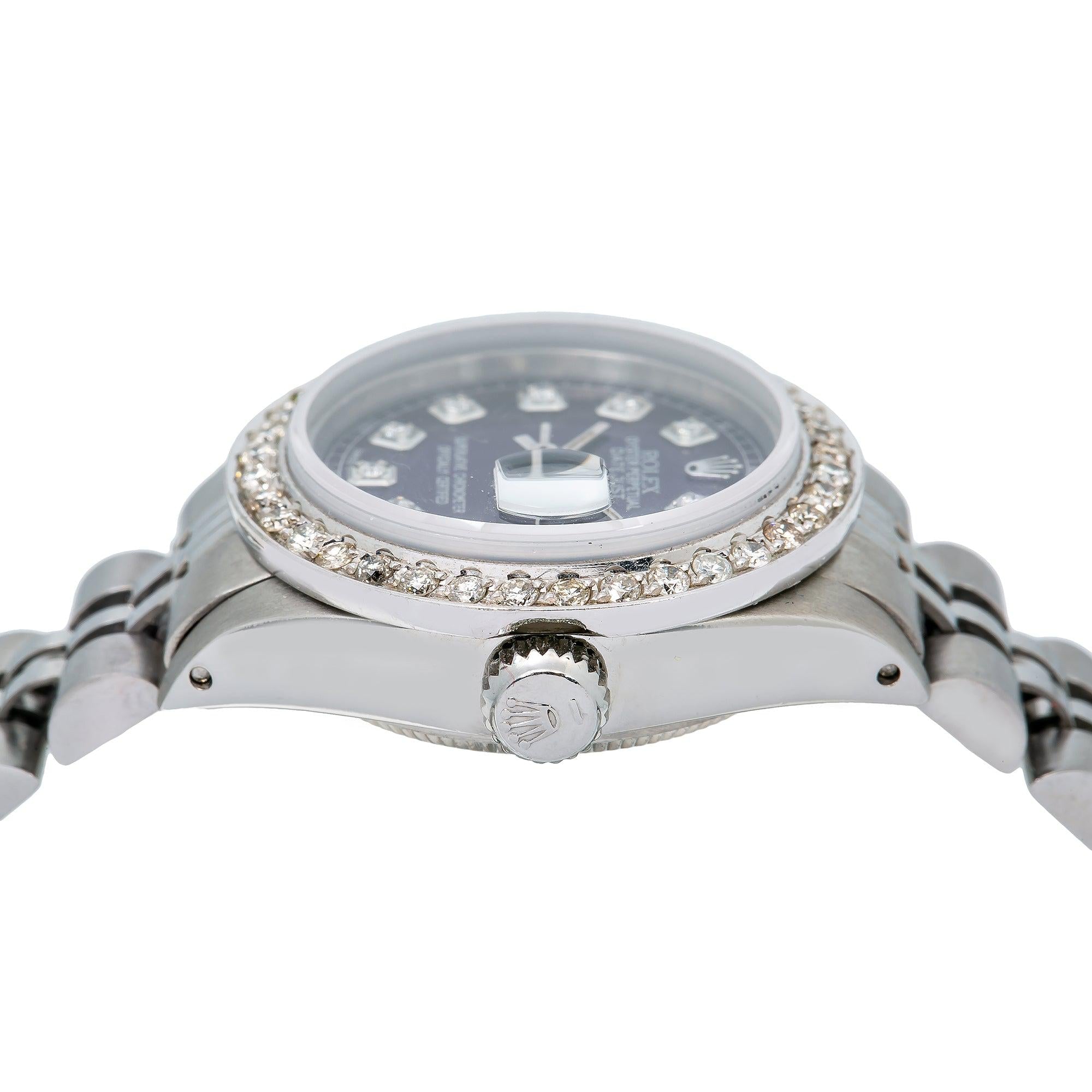 Rolex Lady-Datejust 6917 26MM Blue Diamond Dial With Stainless Steel Bracelet