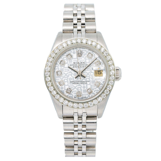 Rolex Oyster Perpetual Datejust 69190 26MM White Diamond Dial With Jubilee Bracelet