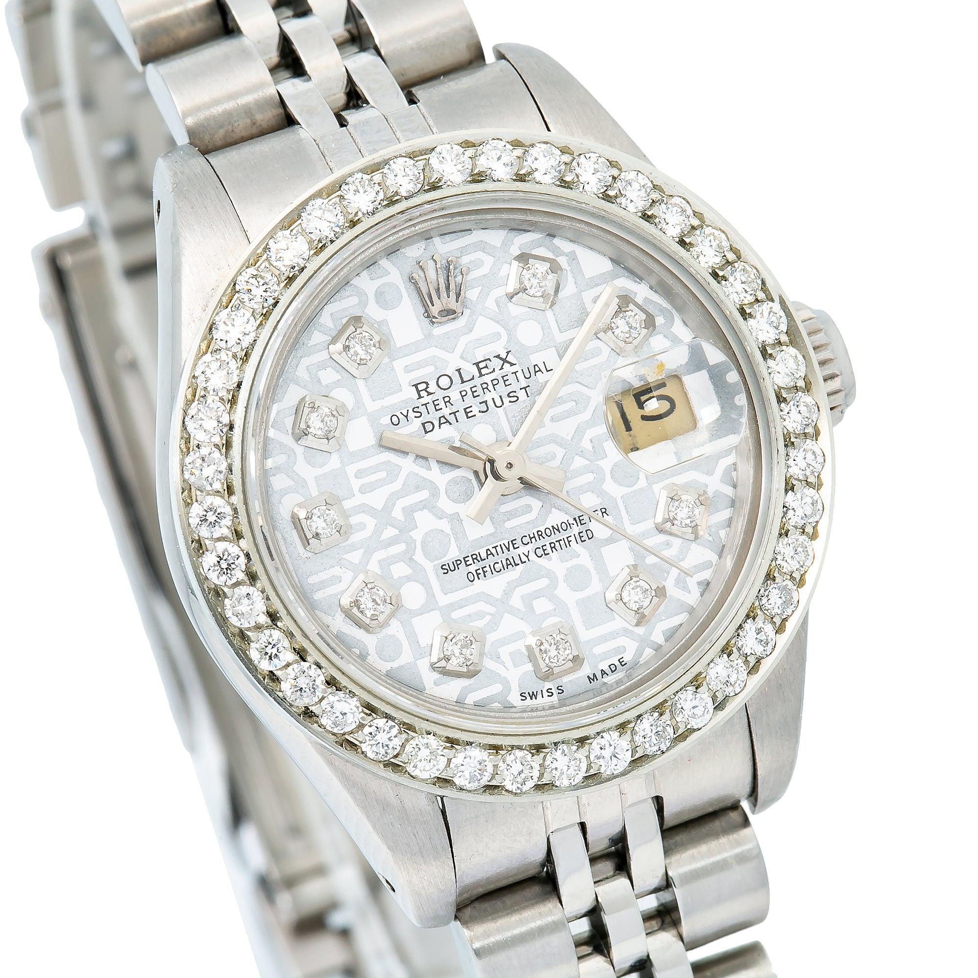 Rolex Oyster Perpetual Datejust 69190 26MM White Diamond Dial With Jubilee Bracelet