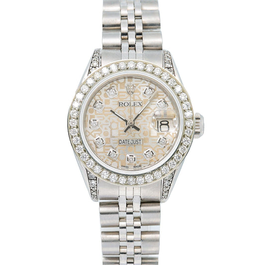 Rolex Lady-Datejust 6917 26MM White Diamond Dial With Stainless Steel Bracelet