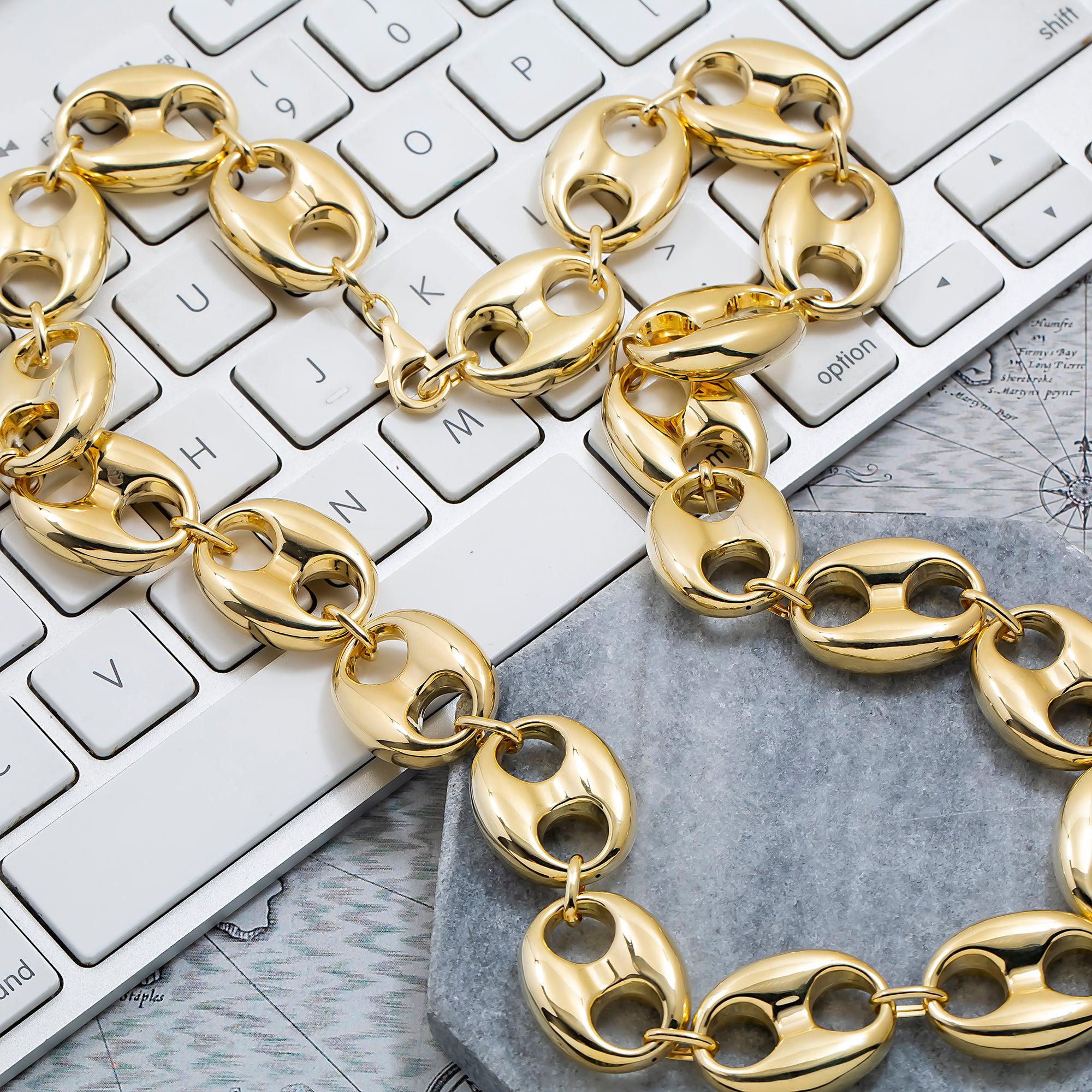 14K GOLD 9MM PUFF CHAIN