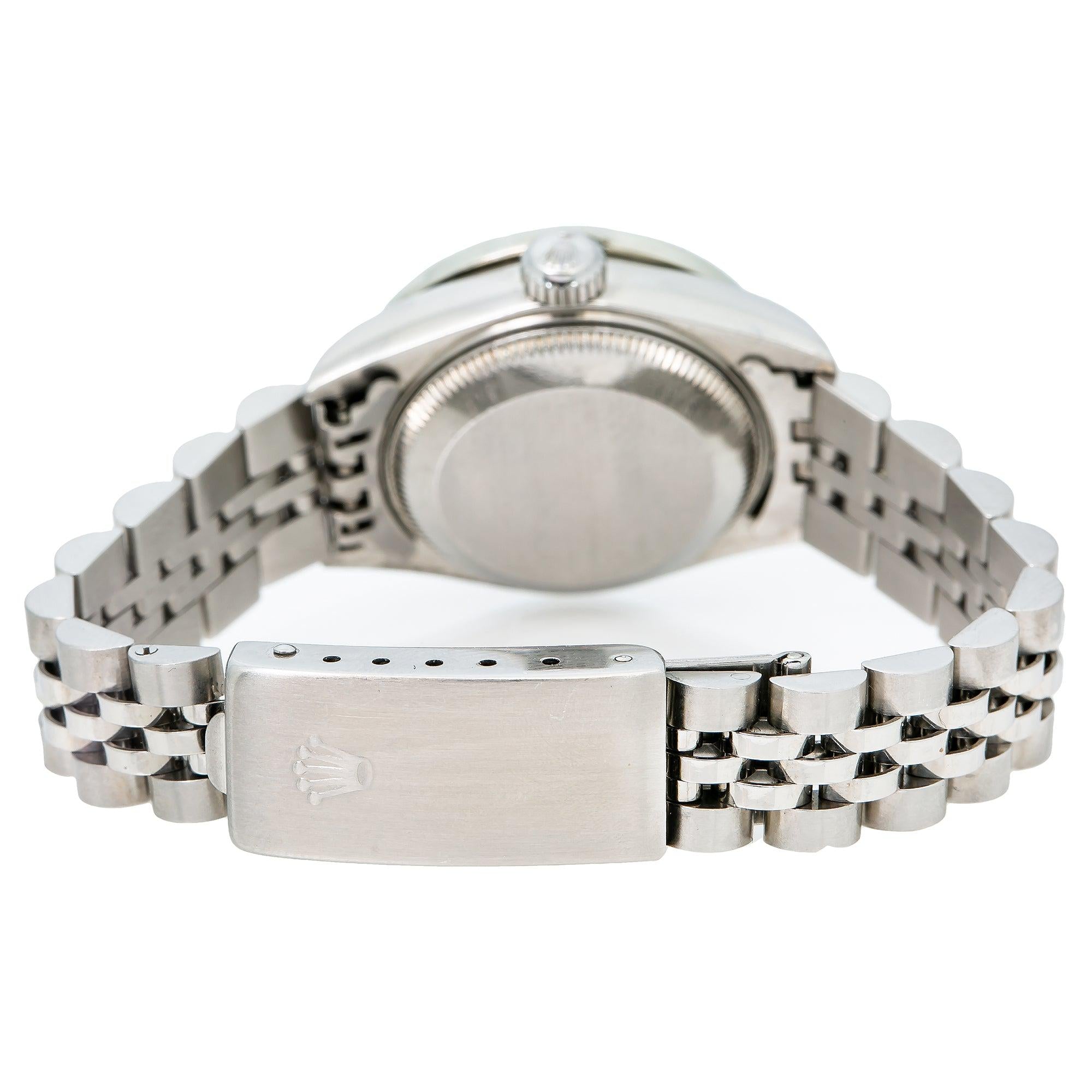 Rolex Oyster Perpetual Datejust 69240 26MM Black MOP Diamond Dial With Stainless Steel Bracelet