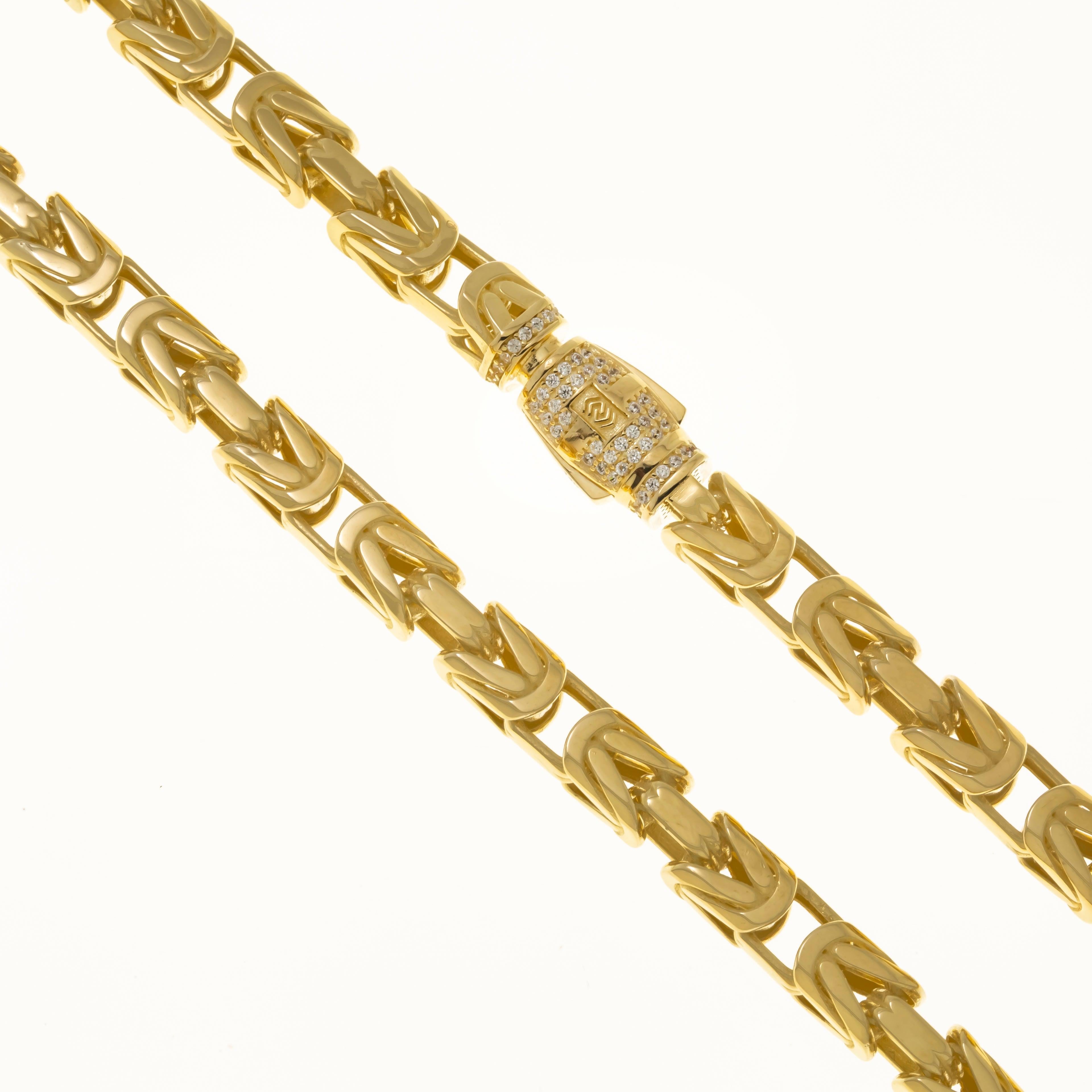 14K GOLD 4MM BYZANTINE CHAIN
