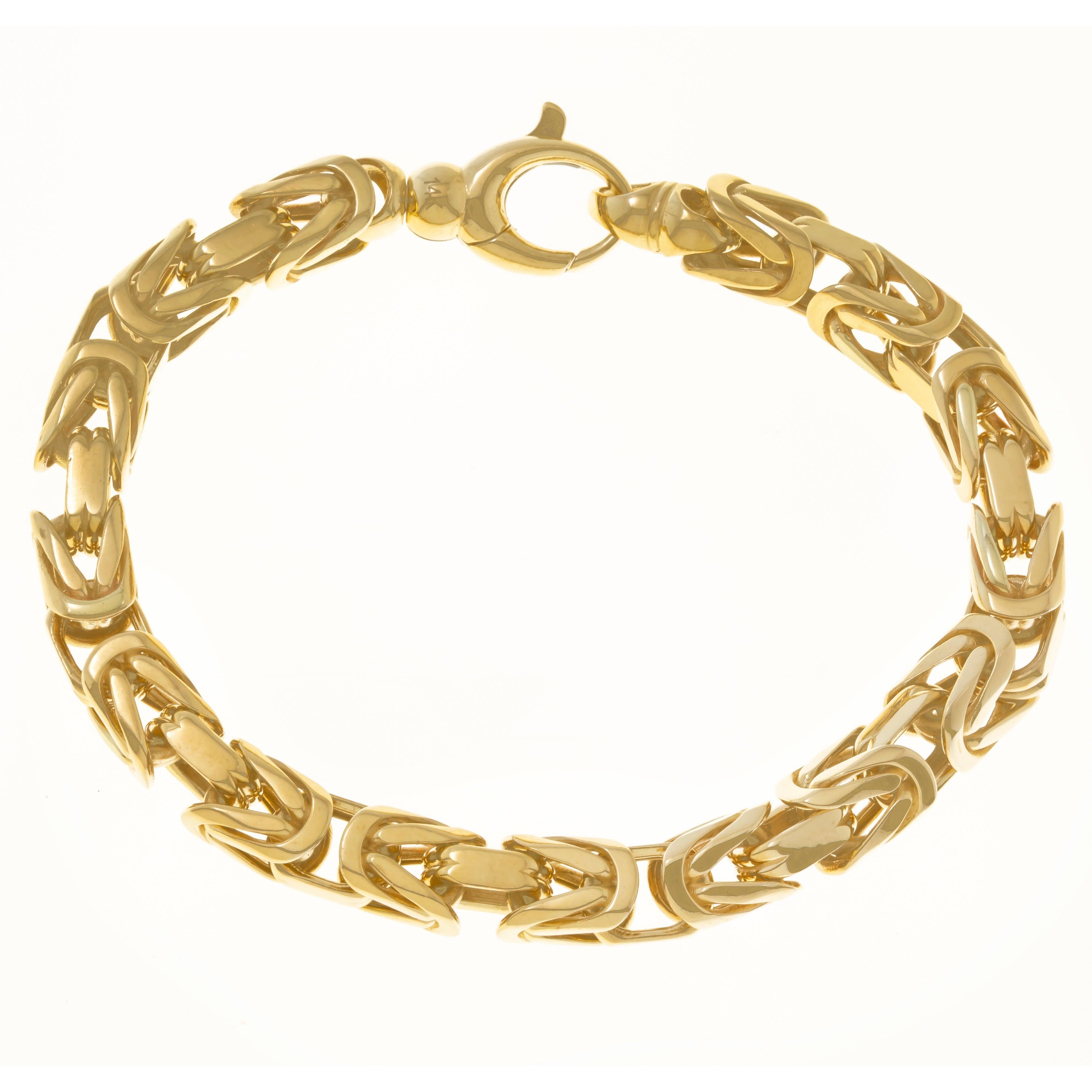14K SOLID GOLD 5MM BYZANTINE CHAIN BRACELET