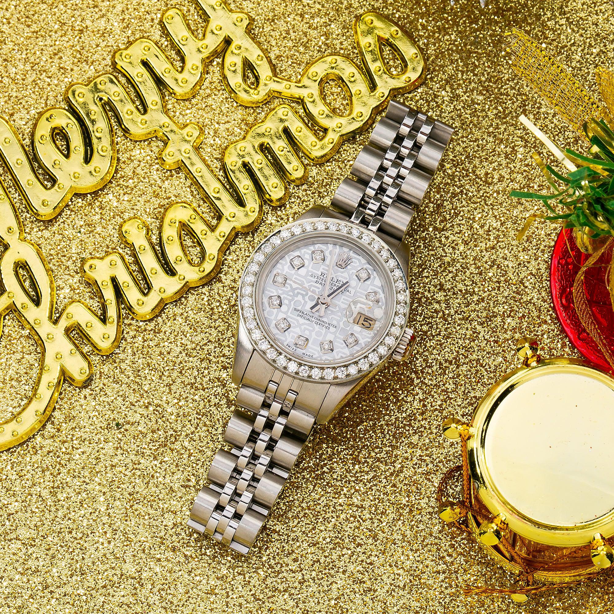 Rolex Oyster Perpetual Datejust 69190 26MM White Diamond Dial With Jubilee Bracelet