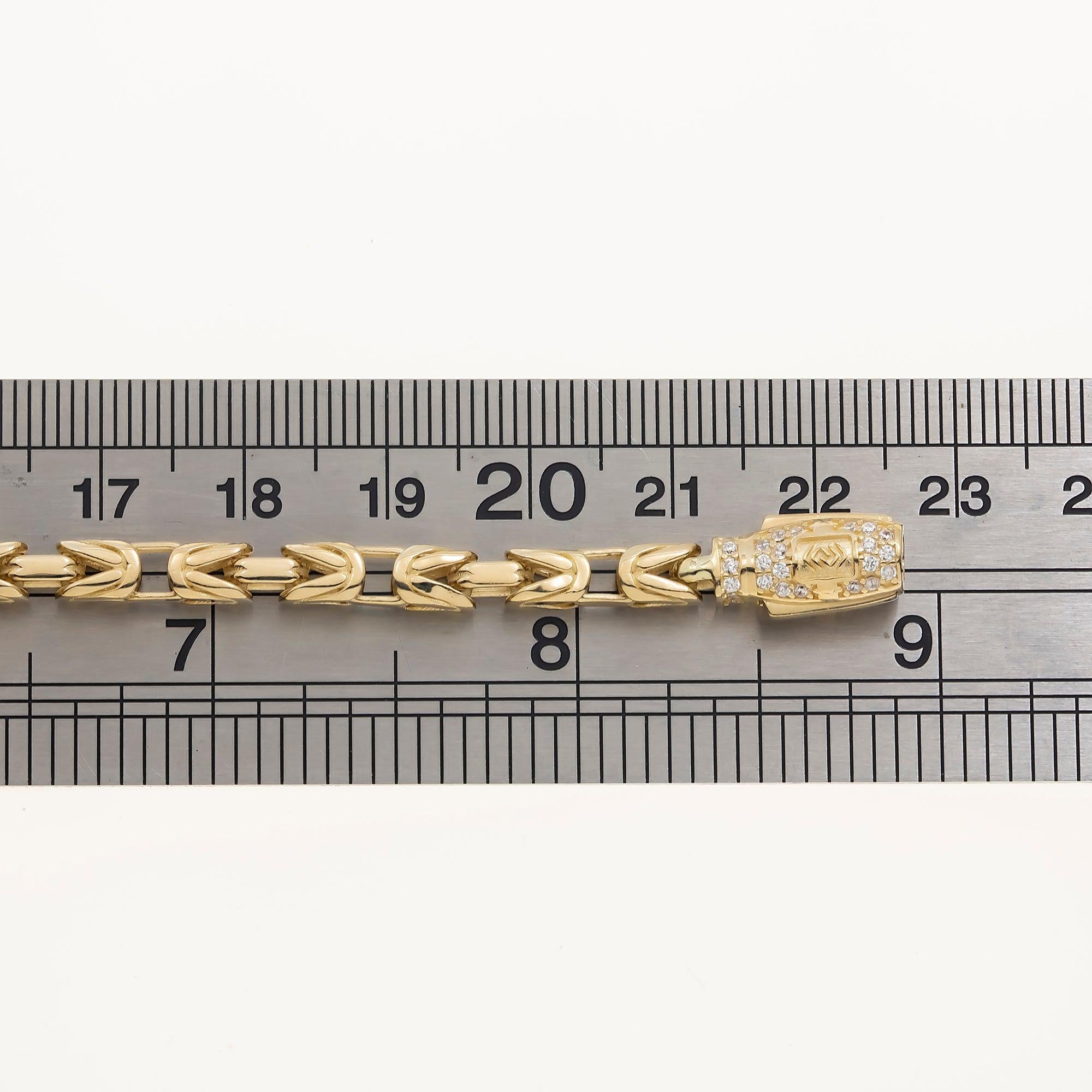 14K SOLID GOLD 3MM BYZANTINE CHAIN BRACELET
