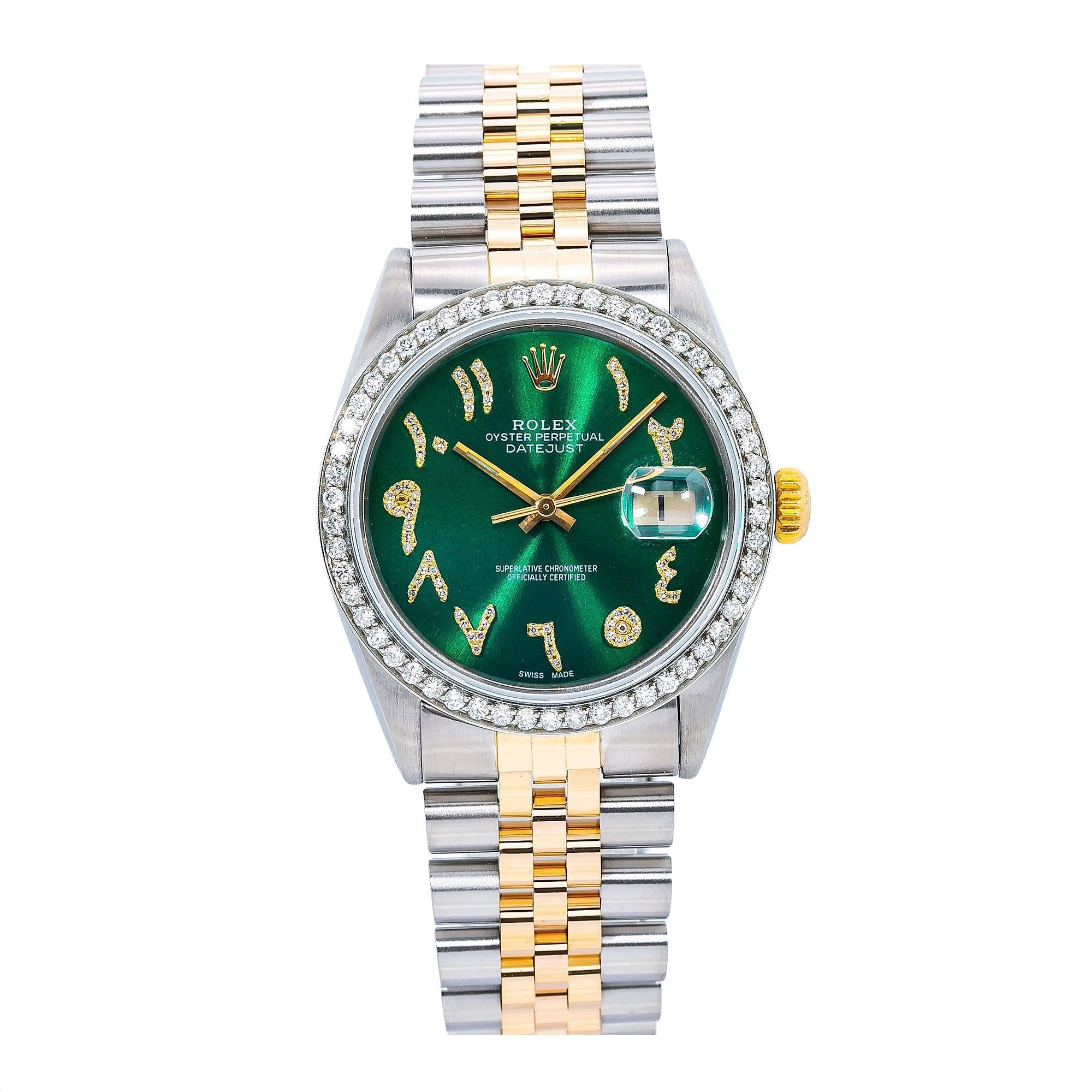 Rolex Datejust 16013 36MM Green Diamond Dial With 1.25 CT Diamonds
