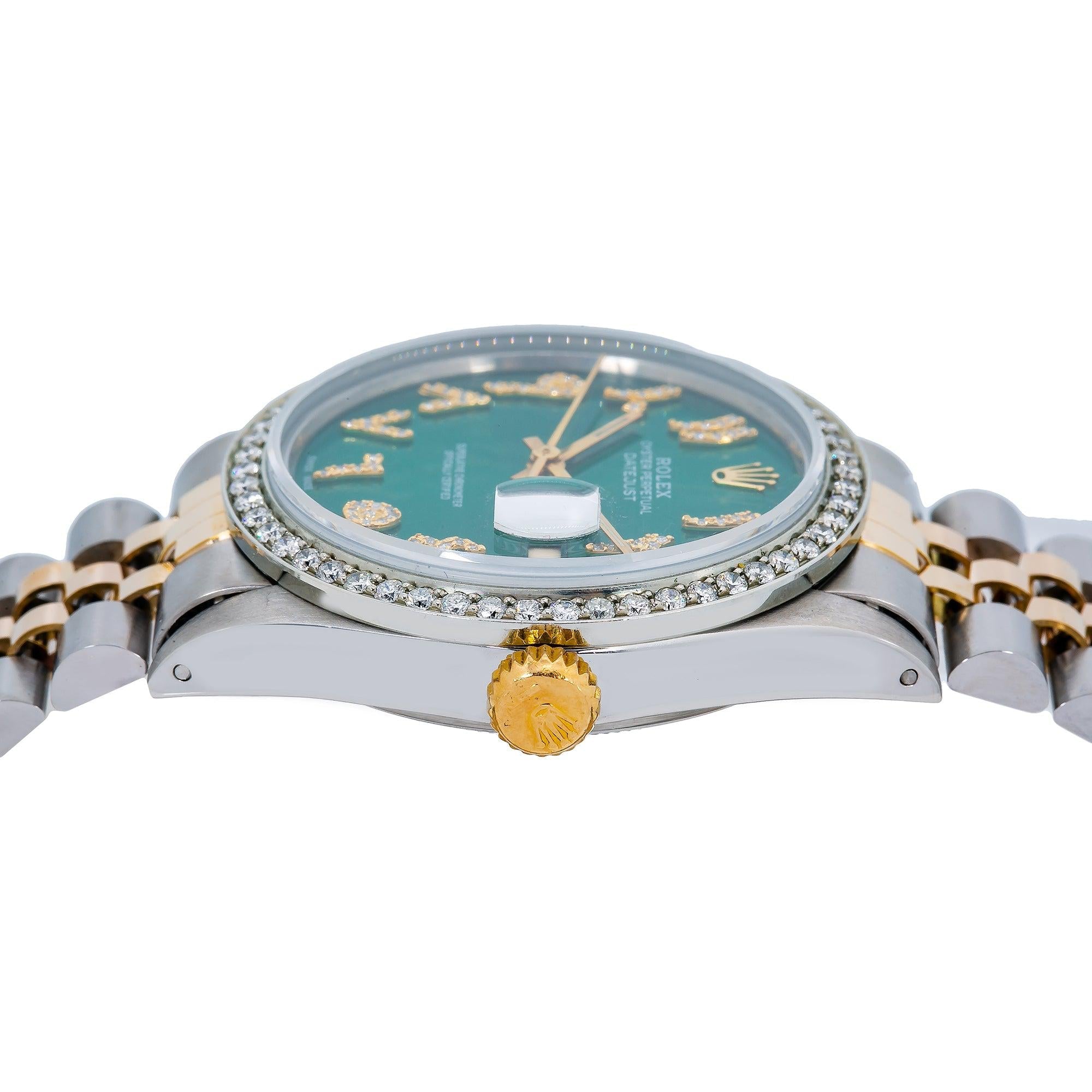 Rolex Datejust 16013 36MM Green Diamond Dial With 1.25 CT Diamonds