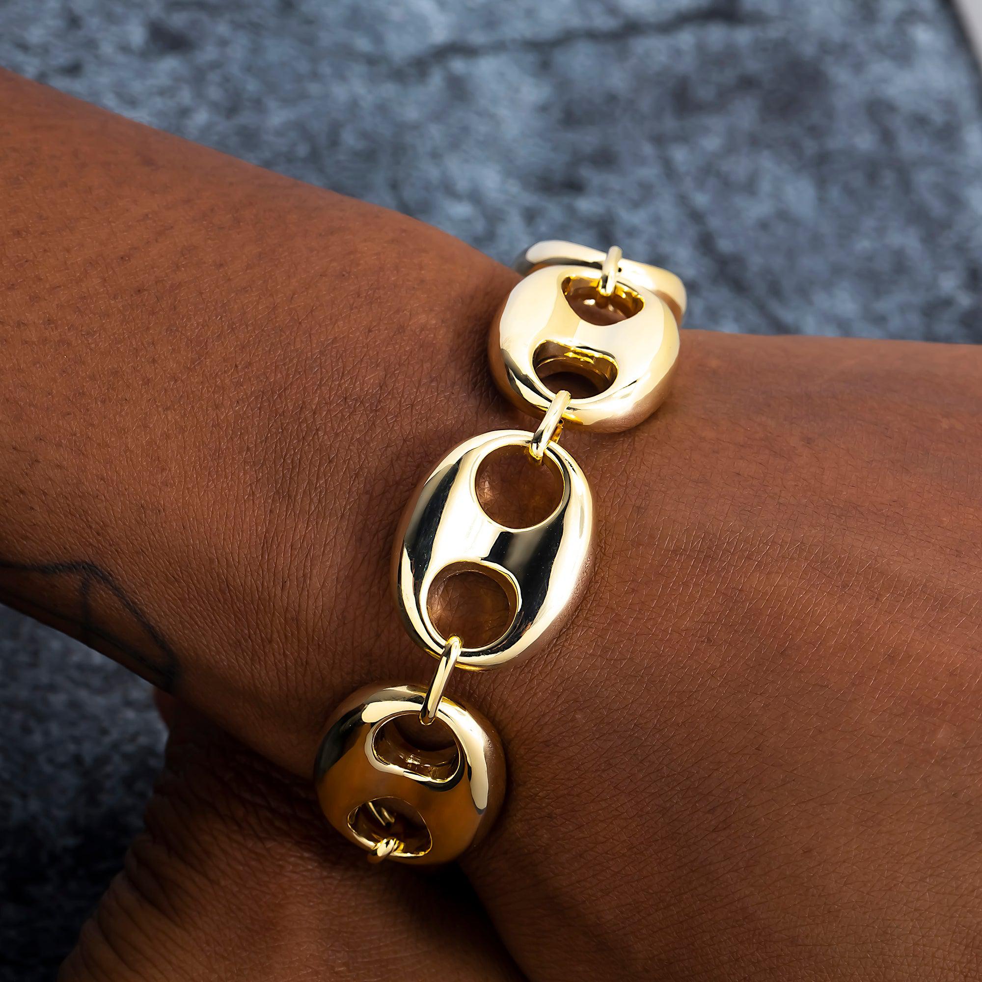 14K GOLD PUFF CHAIN BRACELET