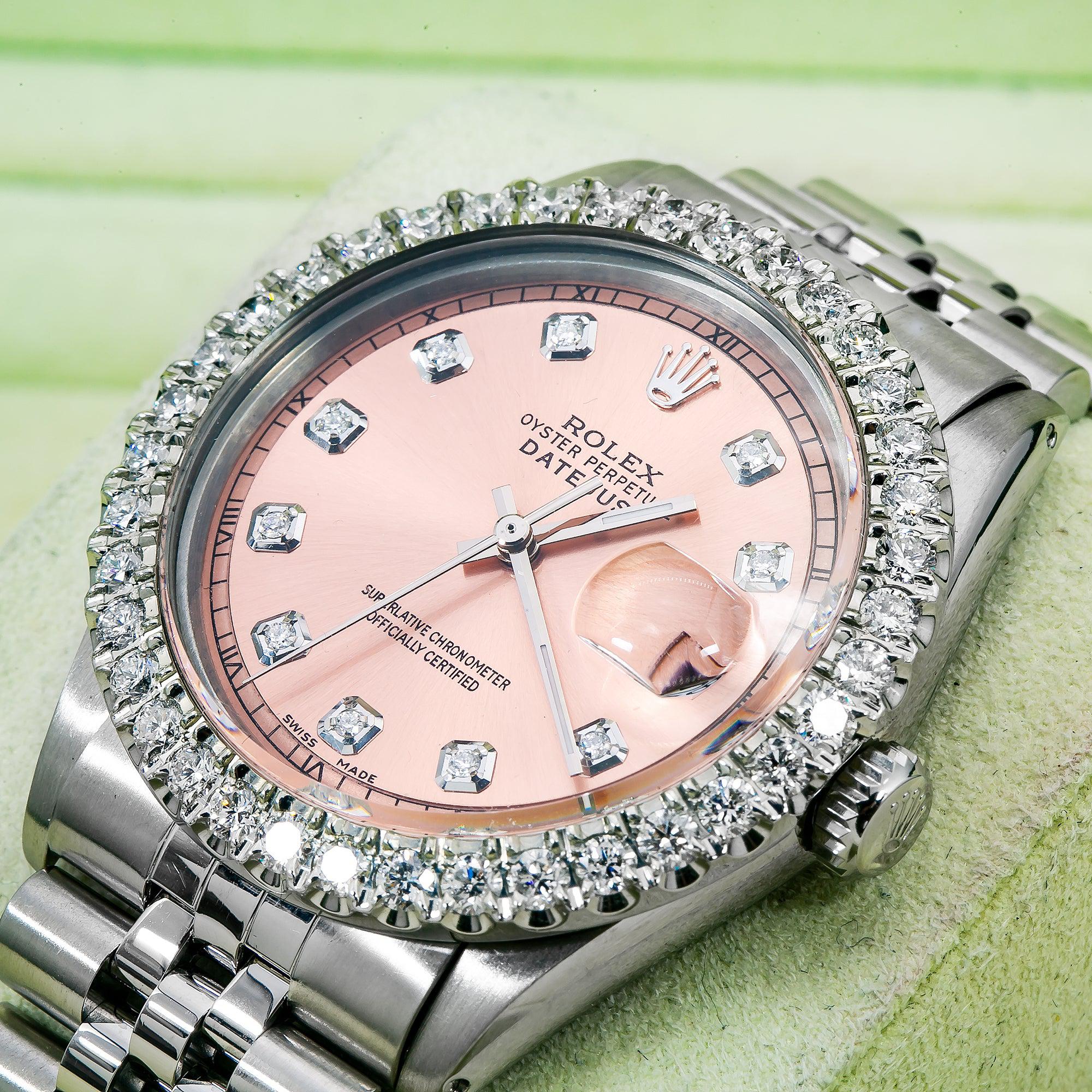 Rolex Datejust 1601 36MM Pink Diamond Dial With 2.75 CT Diamonds