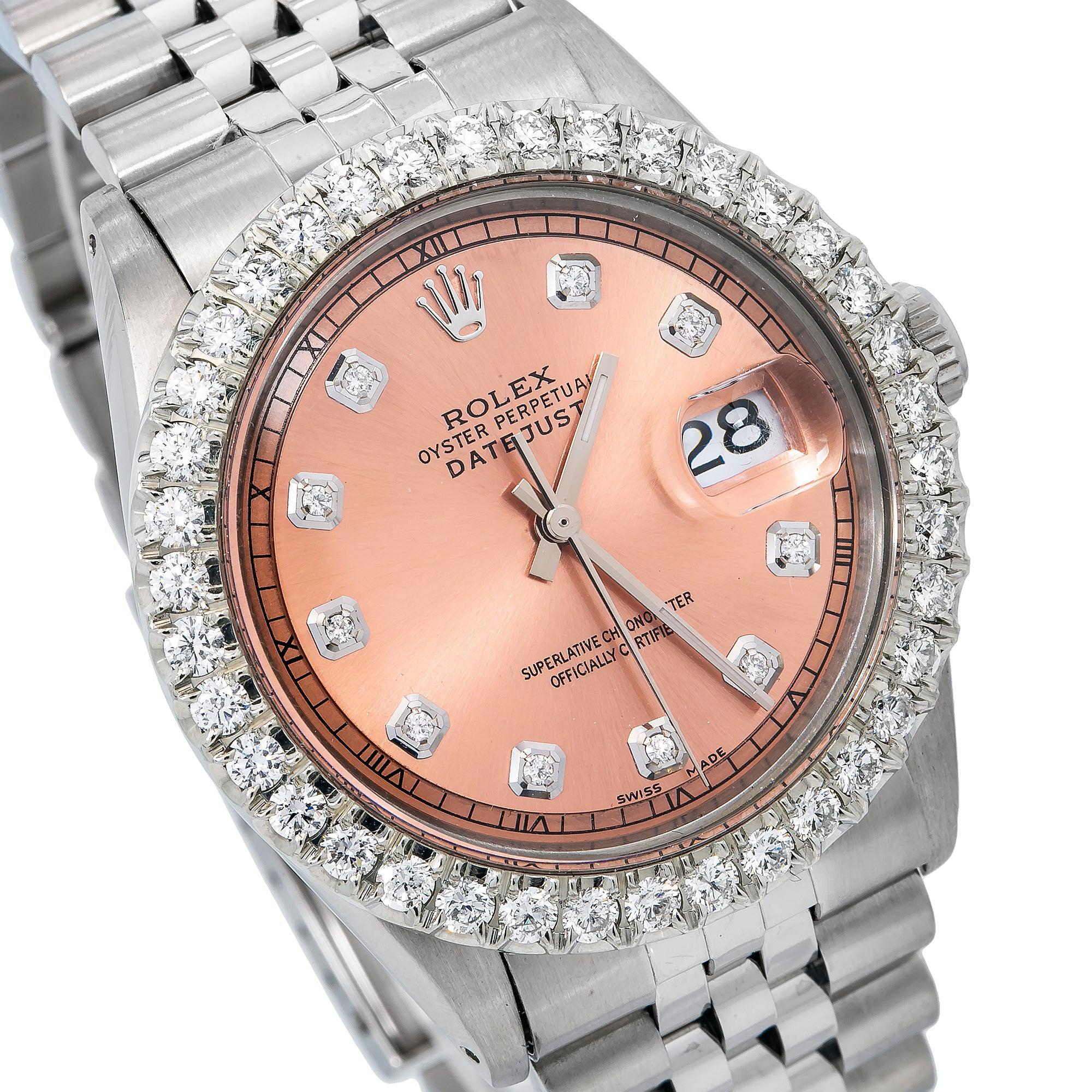 Rolex Datejust 1601 36MM Pink Diamond Dial With 2.75 CT Diamonds
