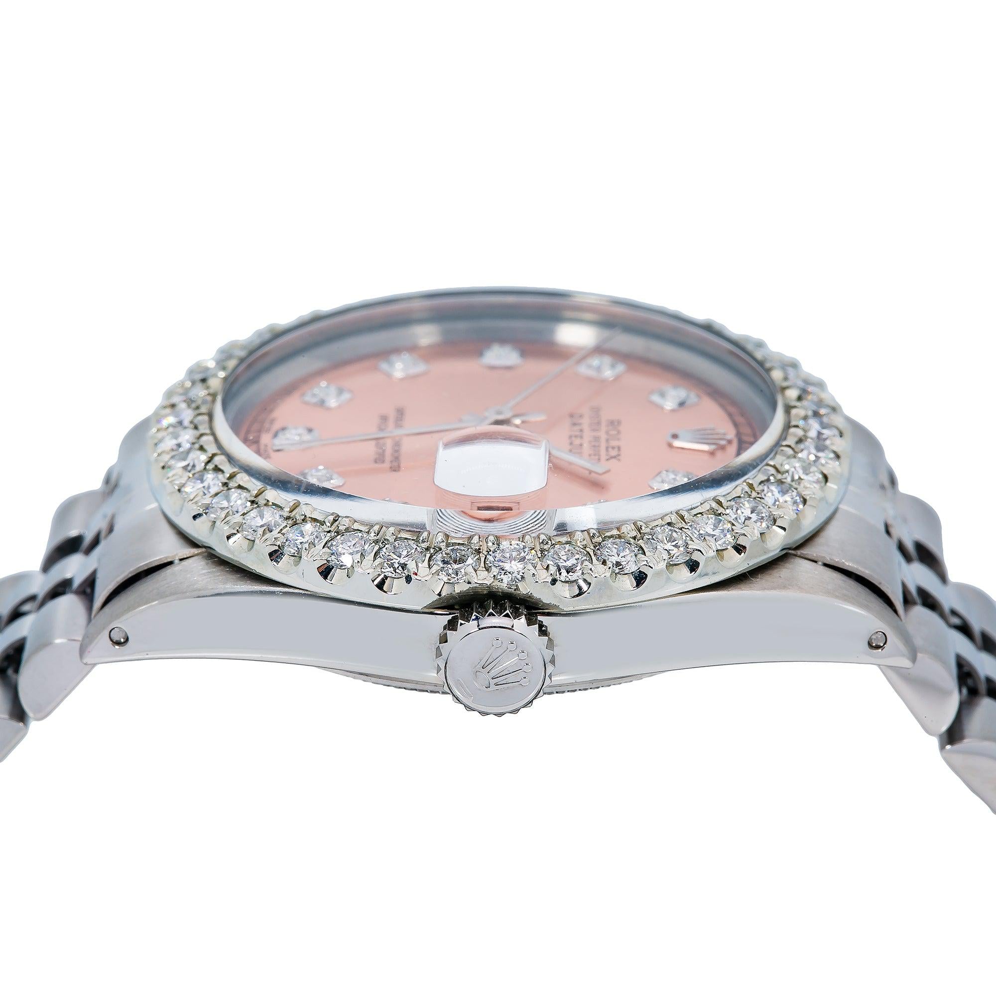 Rolex Datejust 1601 36MM Pink Diamond Dial With 2.75 CT Diamonds