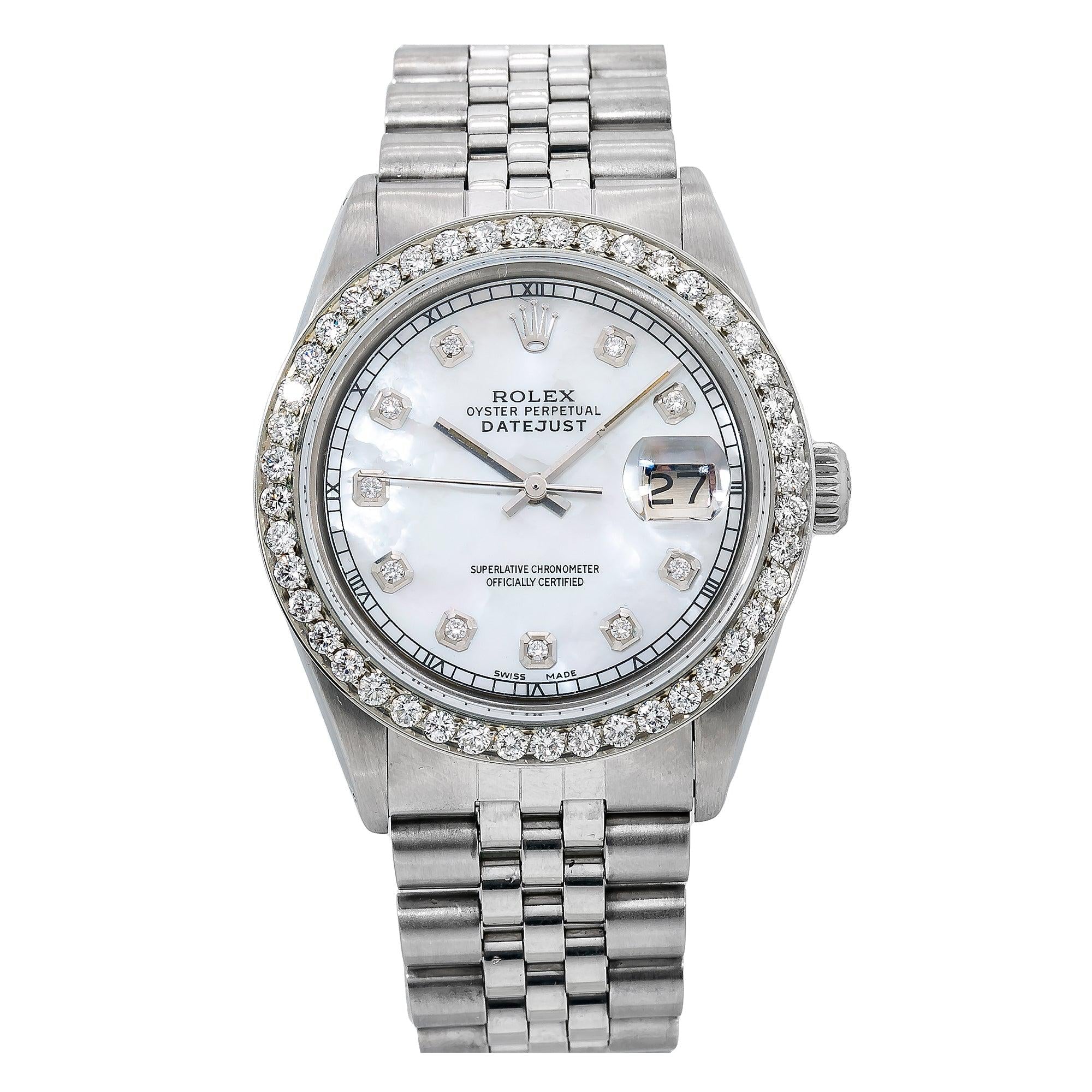 Rolex Datejust 1601 36MM White Diamond Dial With 1.25 CT Diamonds