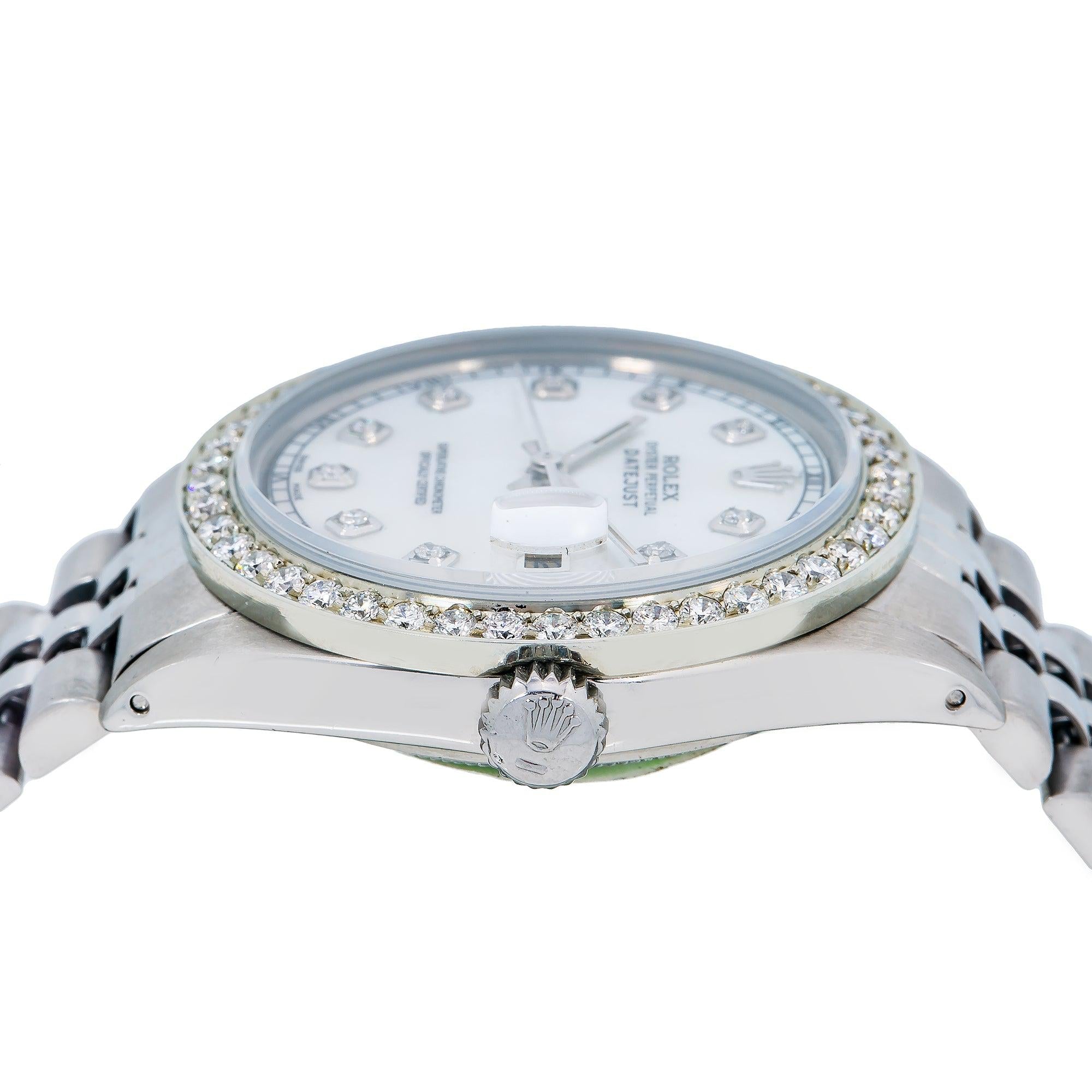 Rolex Datejust 1601 36MM White Diamond Dial With 1.25 CT Diamonds