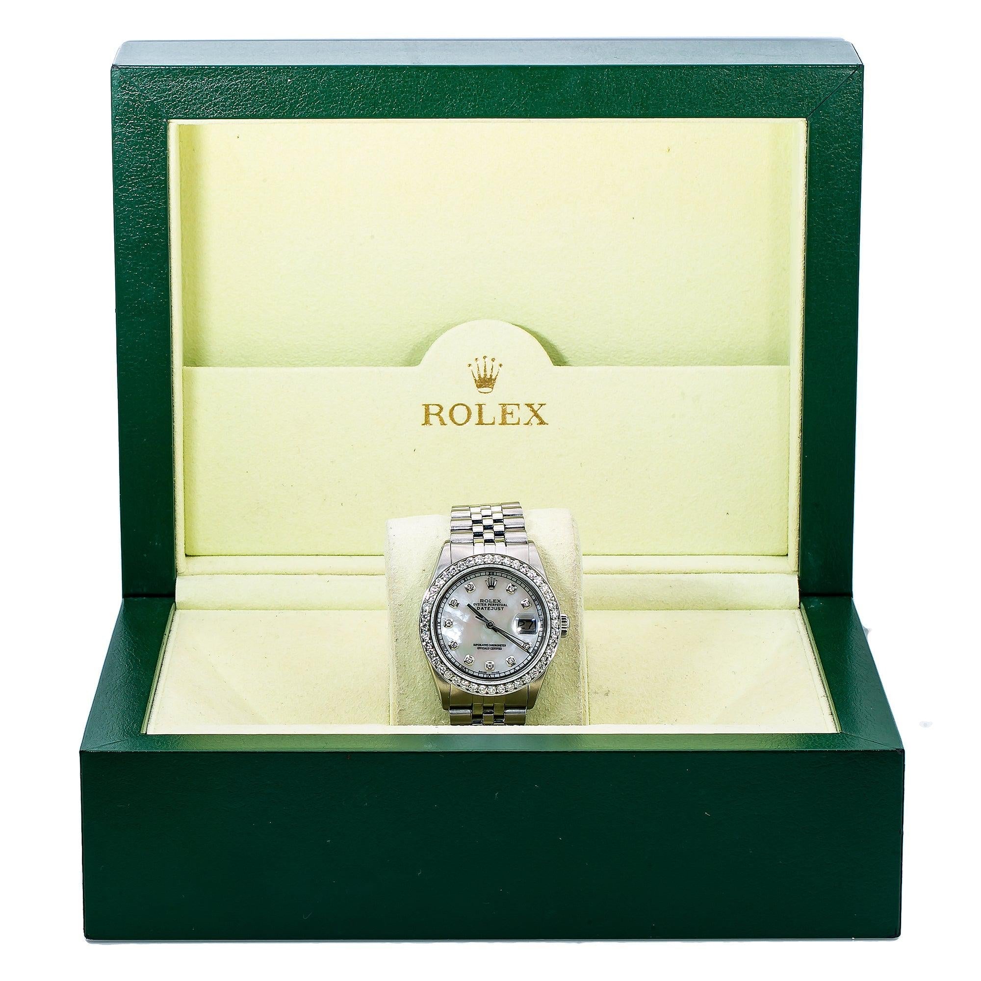 Rolex Datejust 1601 36MM White Diamond Dial With 1.25 CT Diamonds