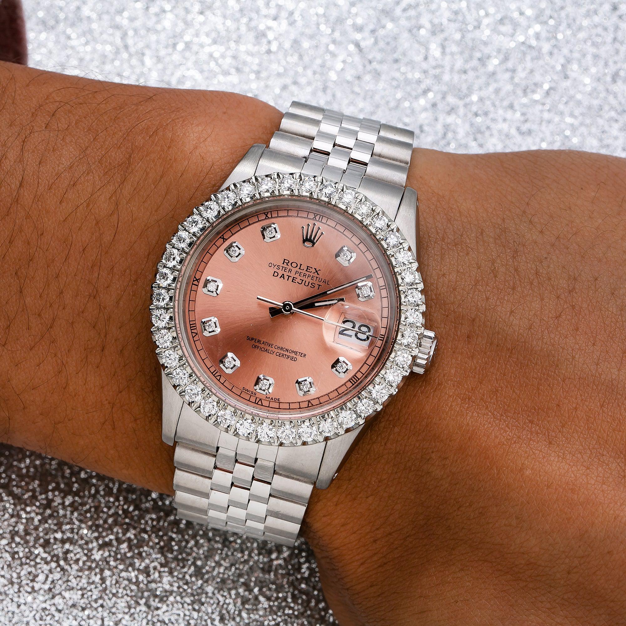 Rolex Datejust 1601 36MM Pink Diamond Dial With 2.75 CT Diamonds