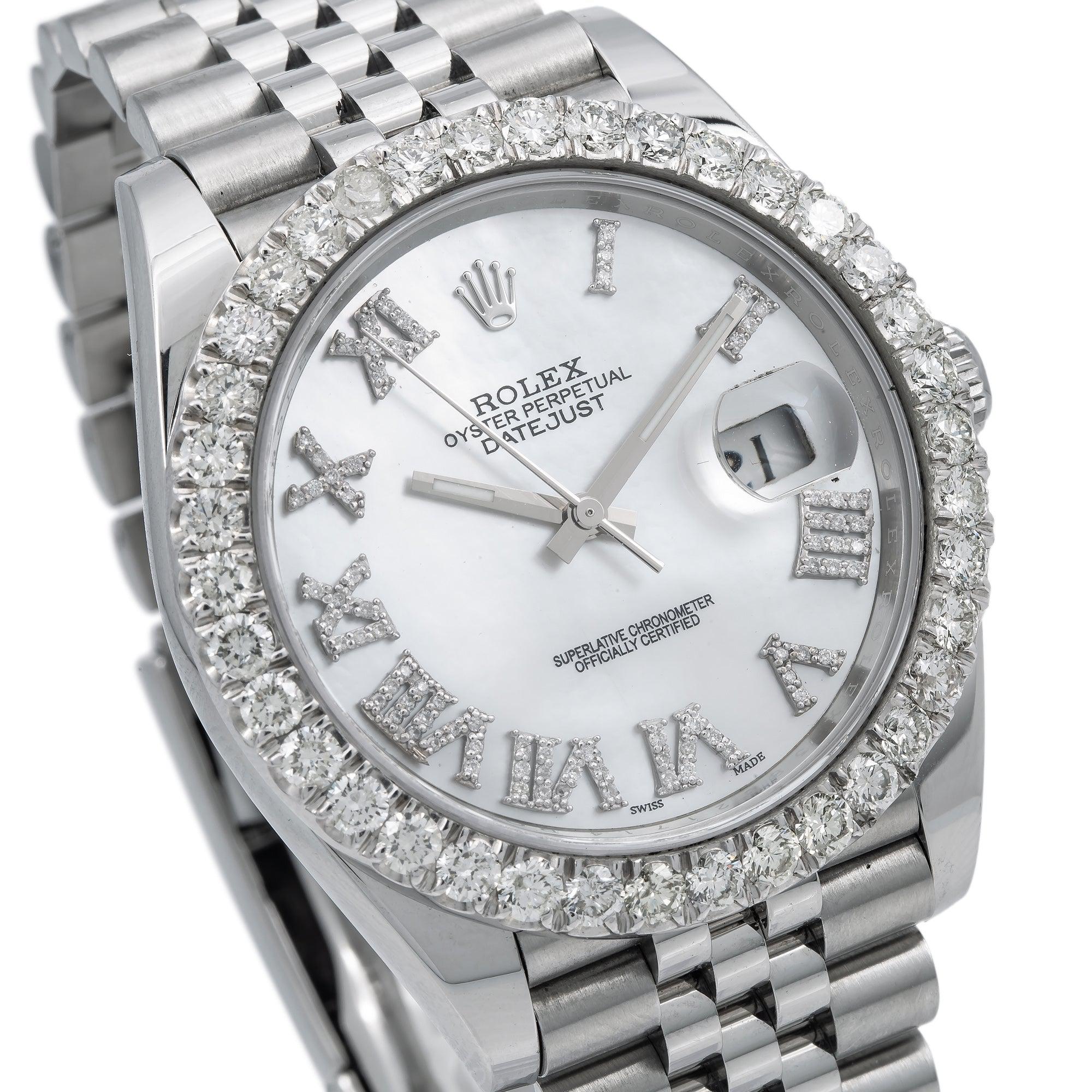 Rolex Datejust Diamond Watch, 126300 41mm, Silver Diamond Dial With Stainless Steel Jubilee Bracelet