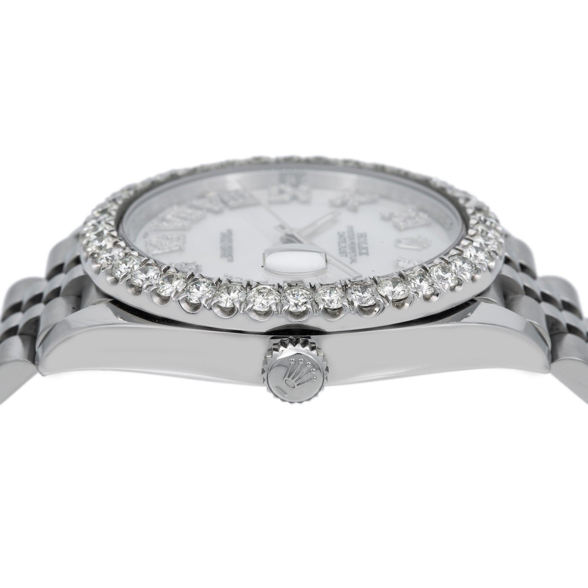 Rolex Datejust Diamond Watch, 126300 41mm, Silver Diamond Dial With Stainless Steel Jubilee Bracelet