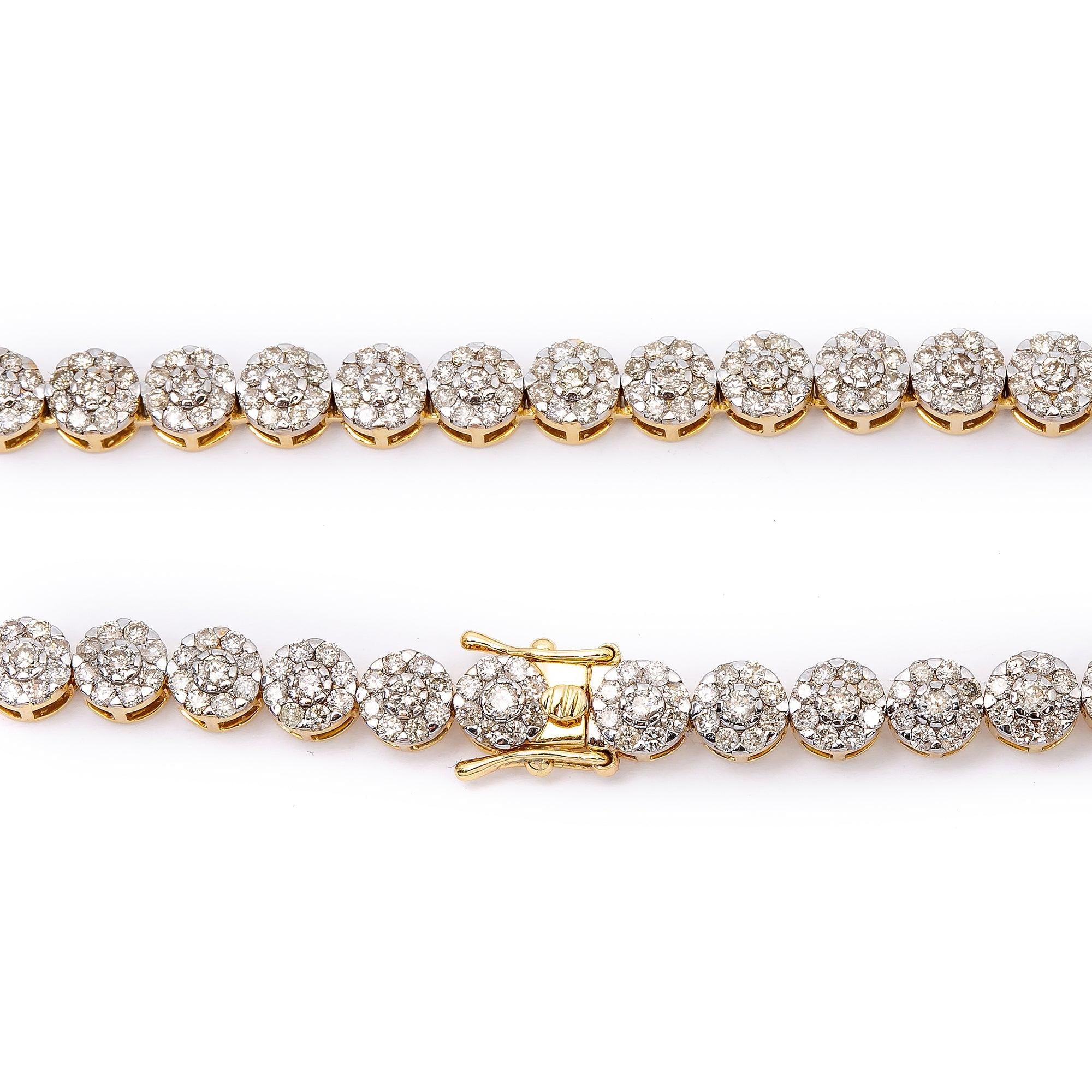 14K YELLOW GOLD 22" / 4MM TENNIS CHAIN 11.38 CT