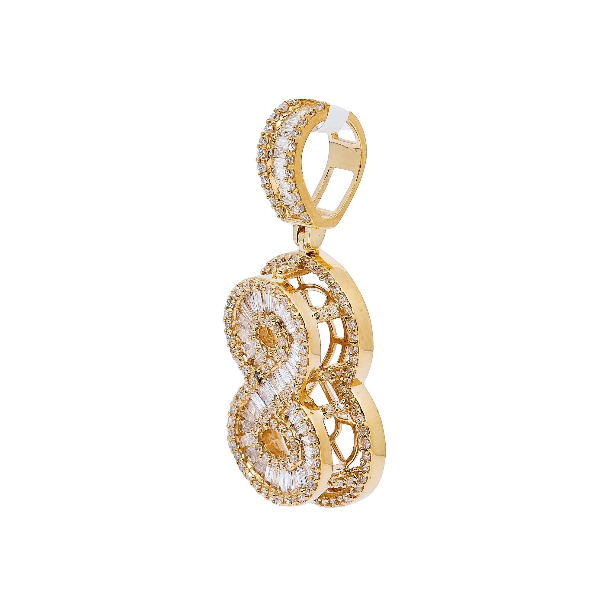14K YELLOW GOLD NUMBER 8 PENDANT WITH 1.06 DIAMONDS