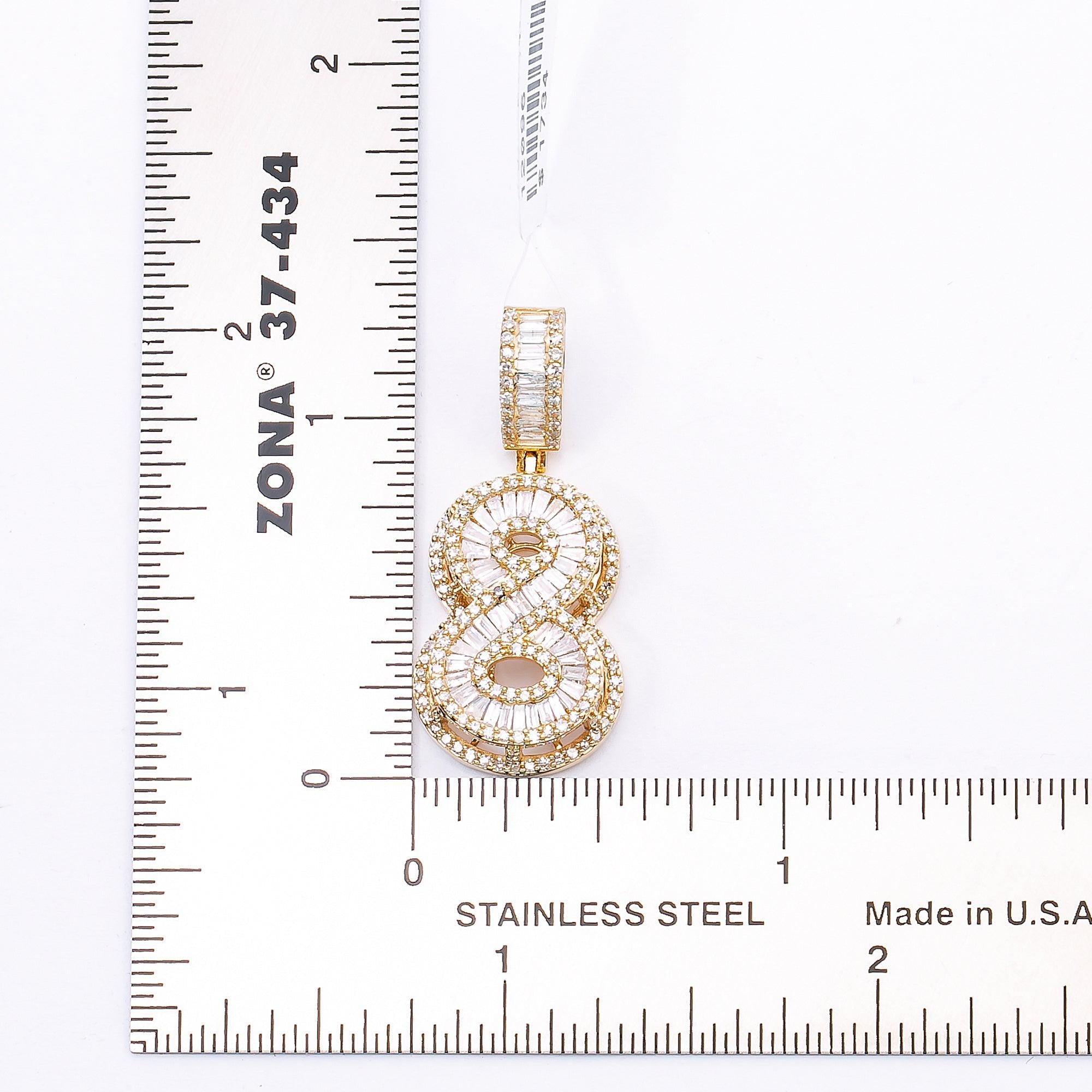 14K YELLOW GOLD NUMBER 8 PENDANT WITH 1.06 DIAMONDS
