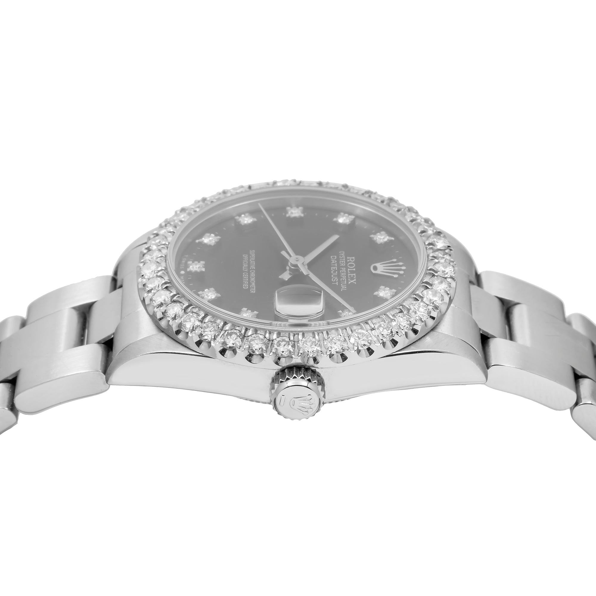 Rolex Datejust 68274 31MM Black Diamond Dial And Bezel With Oyster Bracelet