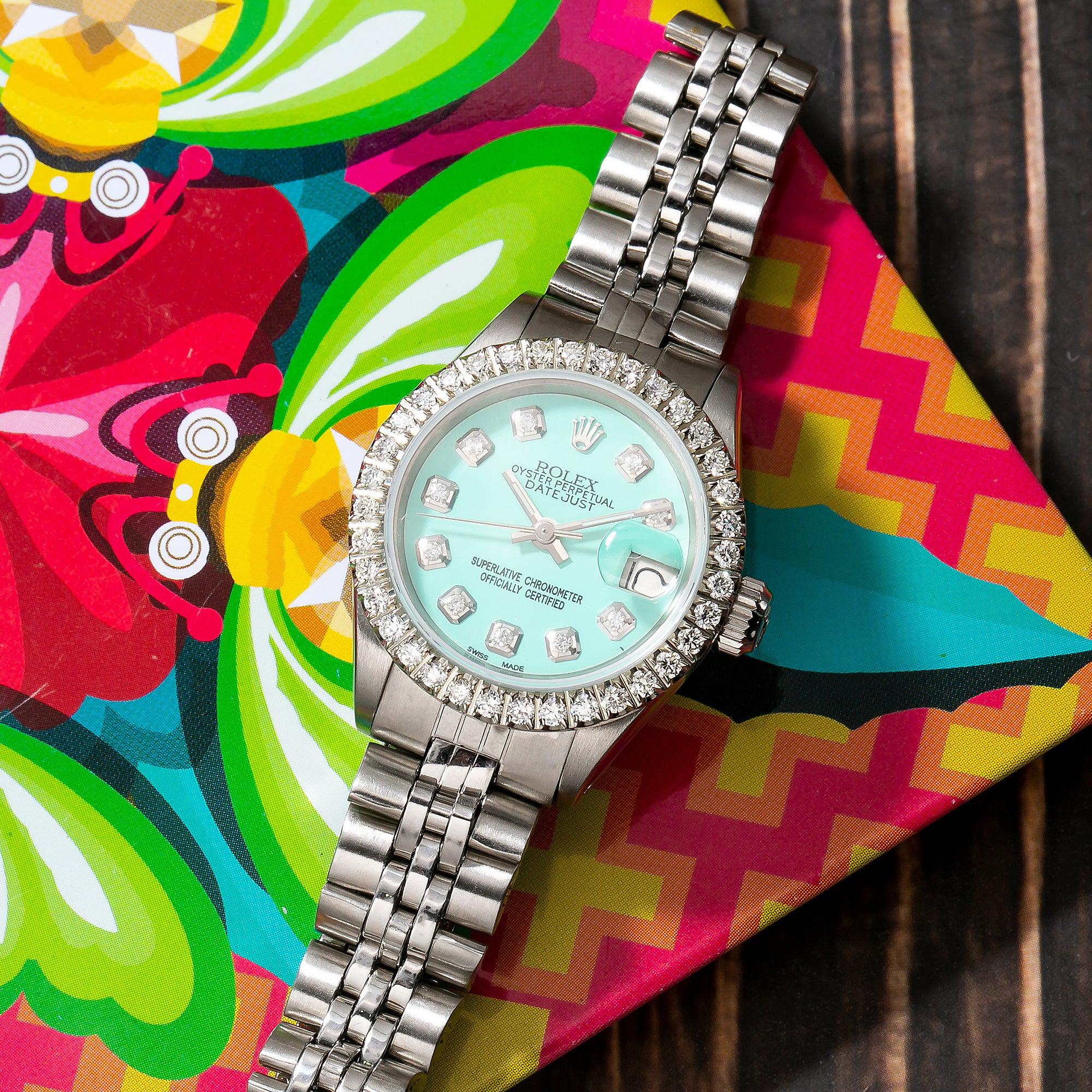 Rolex Datejust 6917 26MM Turquoise Diamond Dial With Stainless Steel Jubilee Bracelet