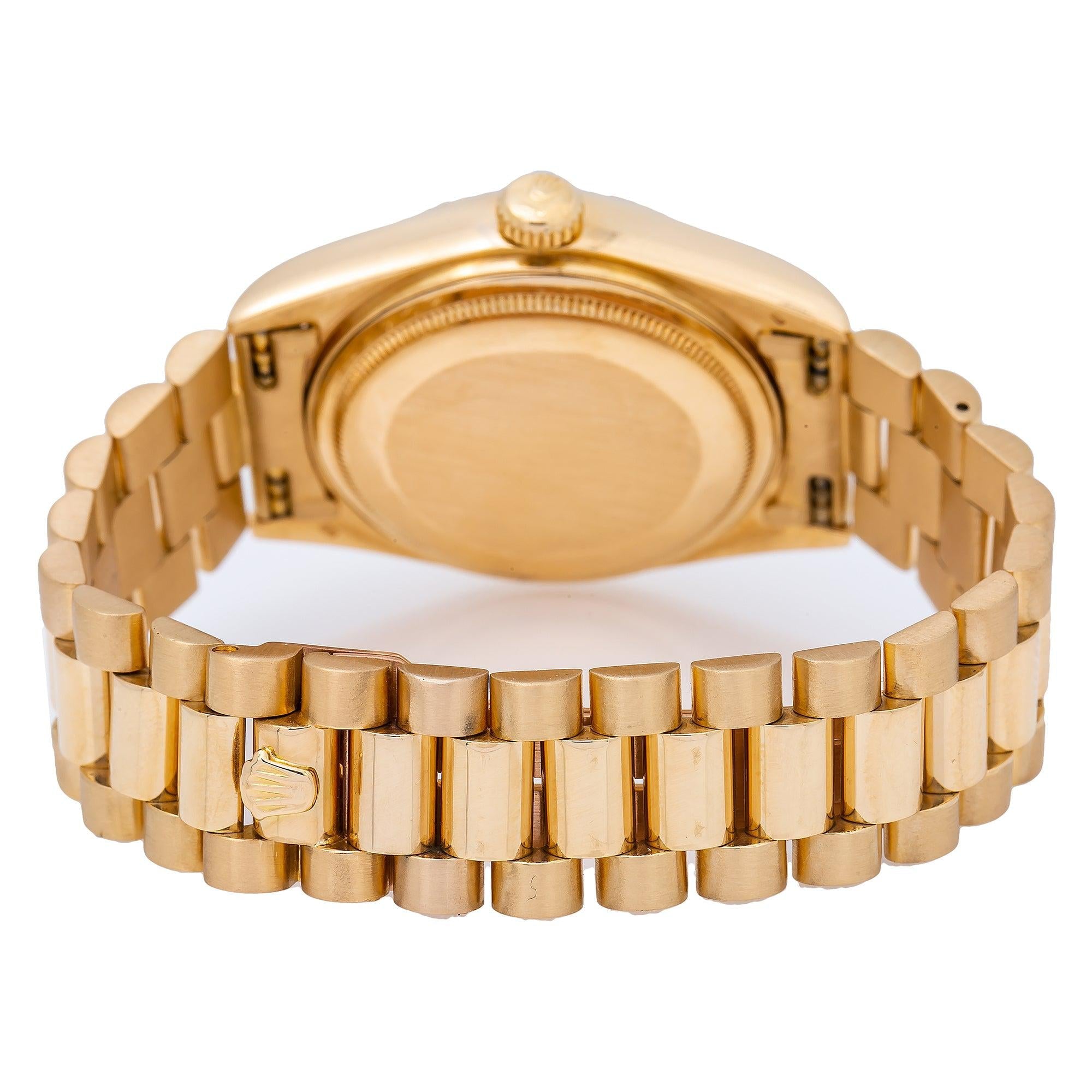 Rolex Day-Date 18038 36MM Red Diamond Dial With Yellow Gold President Bracelet