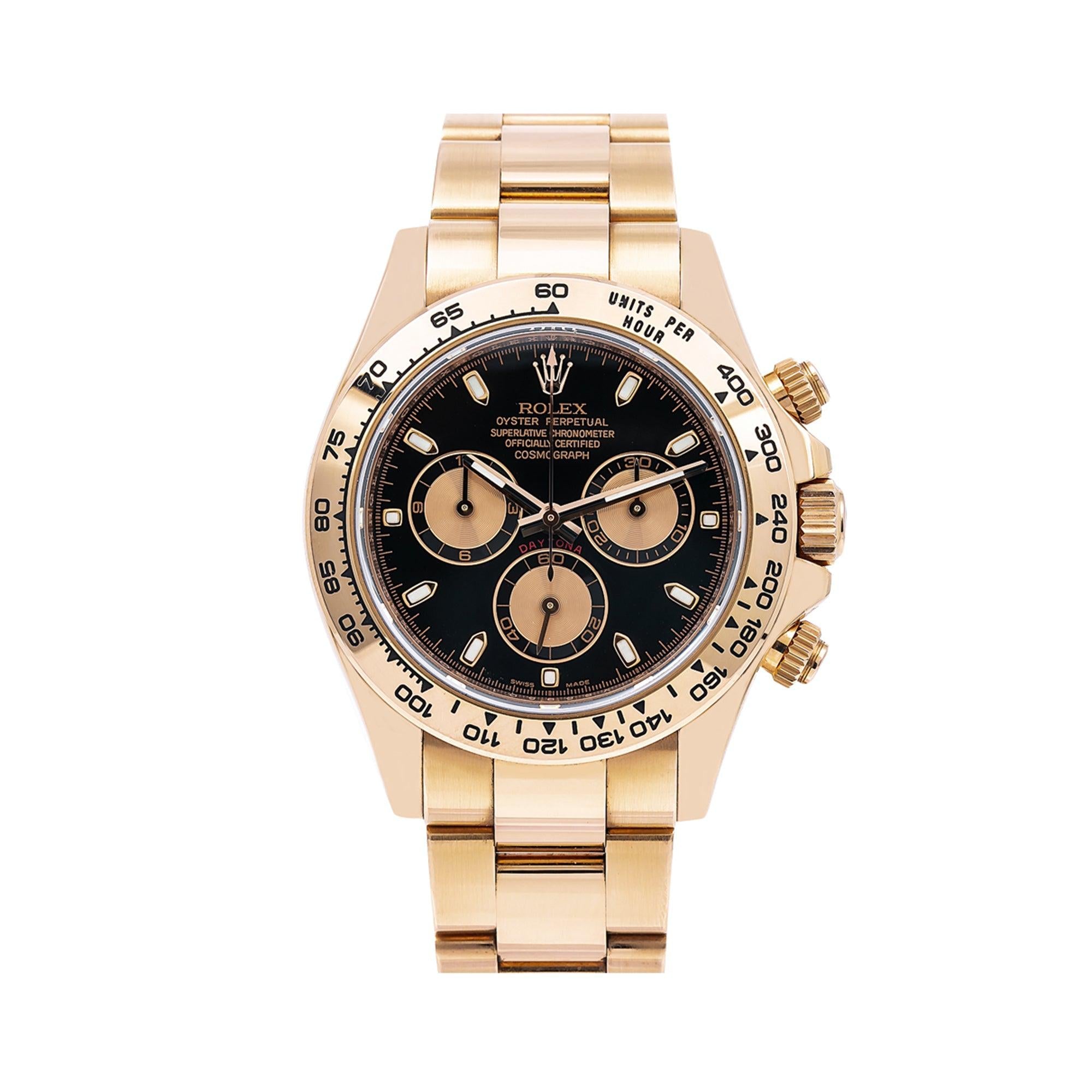 Rolex Daytona 116505 40MM Black Dial With Rose Gold Oyster Bracelet