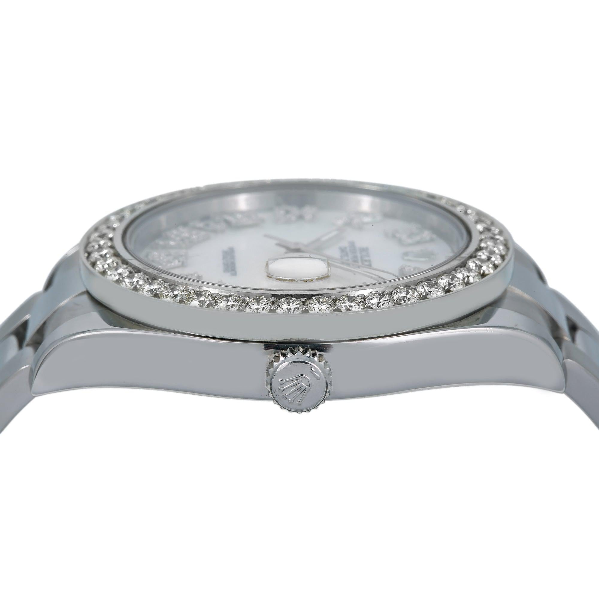 Rolex Datejust II Diamond Watch, 116300 41mm, Silver Diamond Dial With 3.5 CT Diamonds