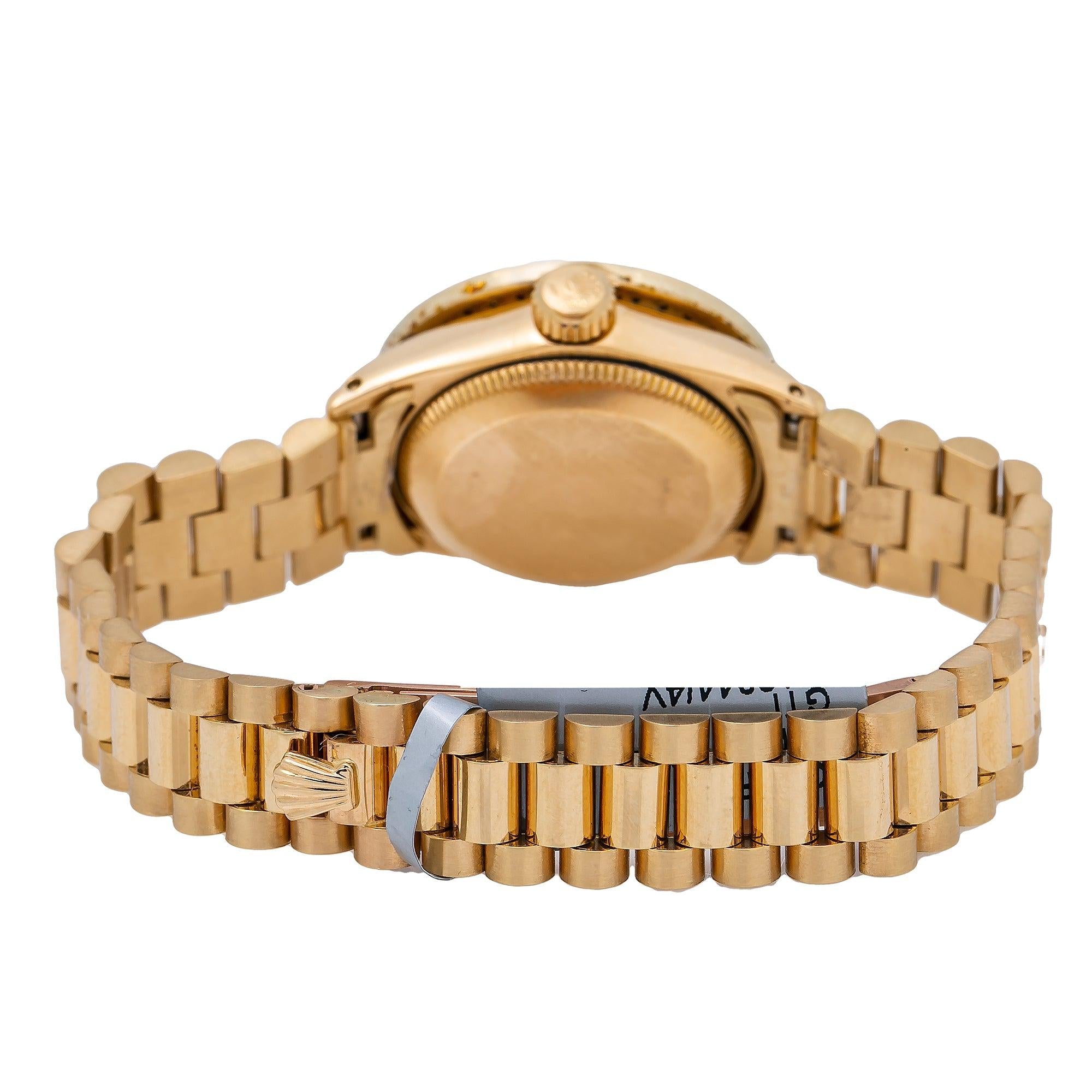 Rolex Oyster Perpetual Lady DateJust 26MM Pink Diamond Dial With Yellow Gold Bracelet