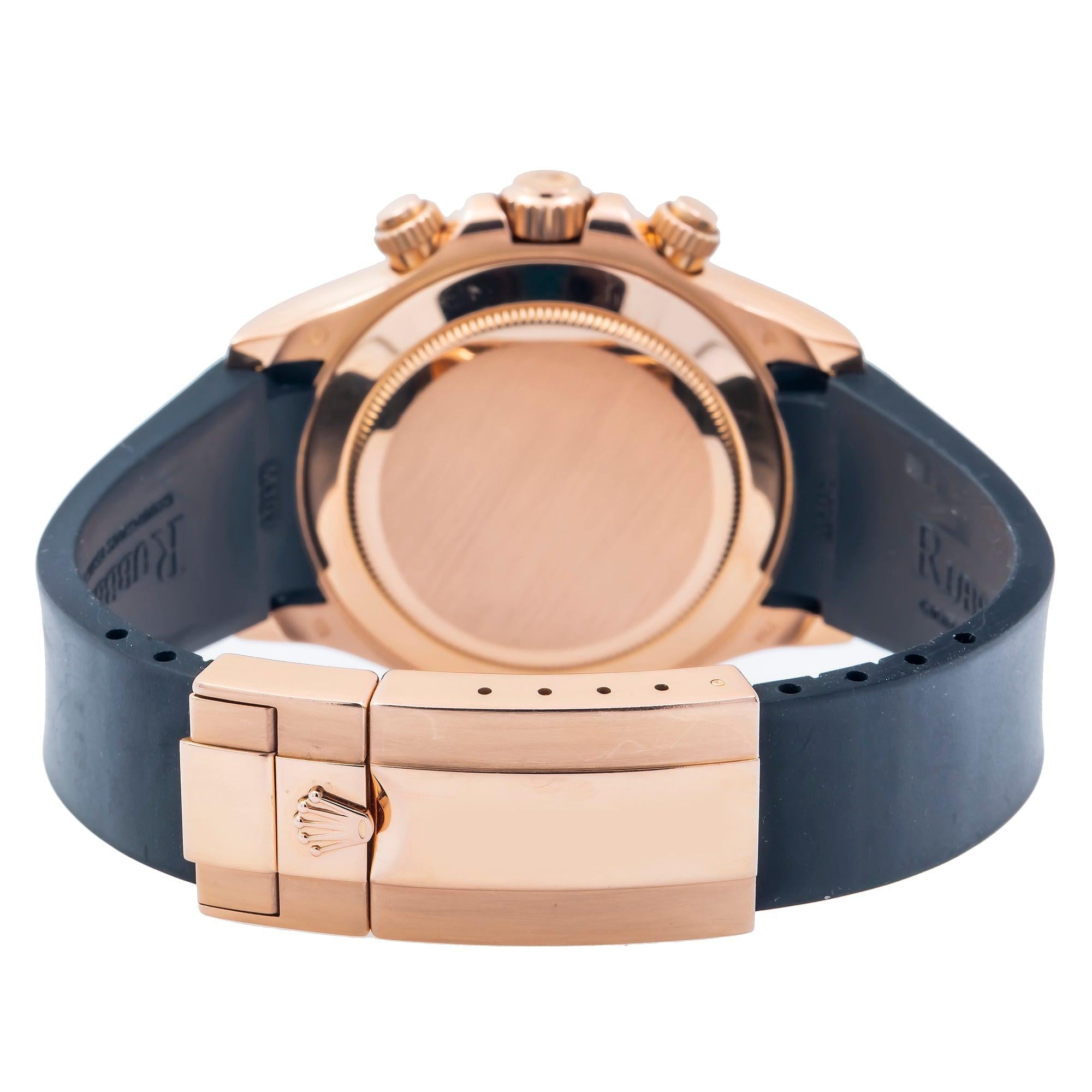 Rolex Daytona 116505 40MM Black Rainbow Diamond Dial And Bezel With Black Rubber Bracelet