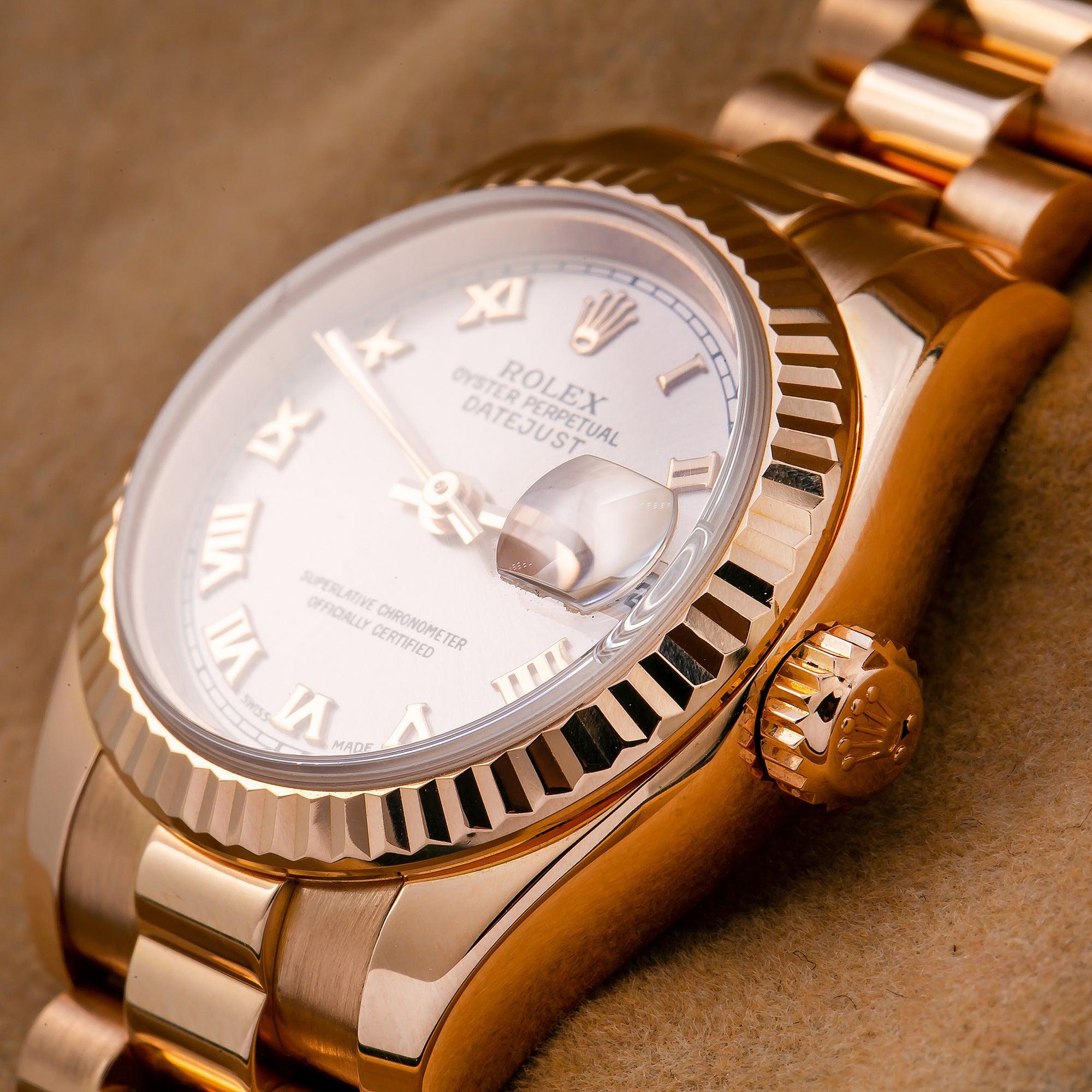 Rolex Lady-Datejust 179175 26MM Pink Dial With Rose Gold President Bracelet