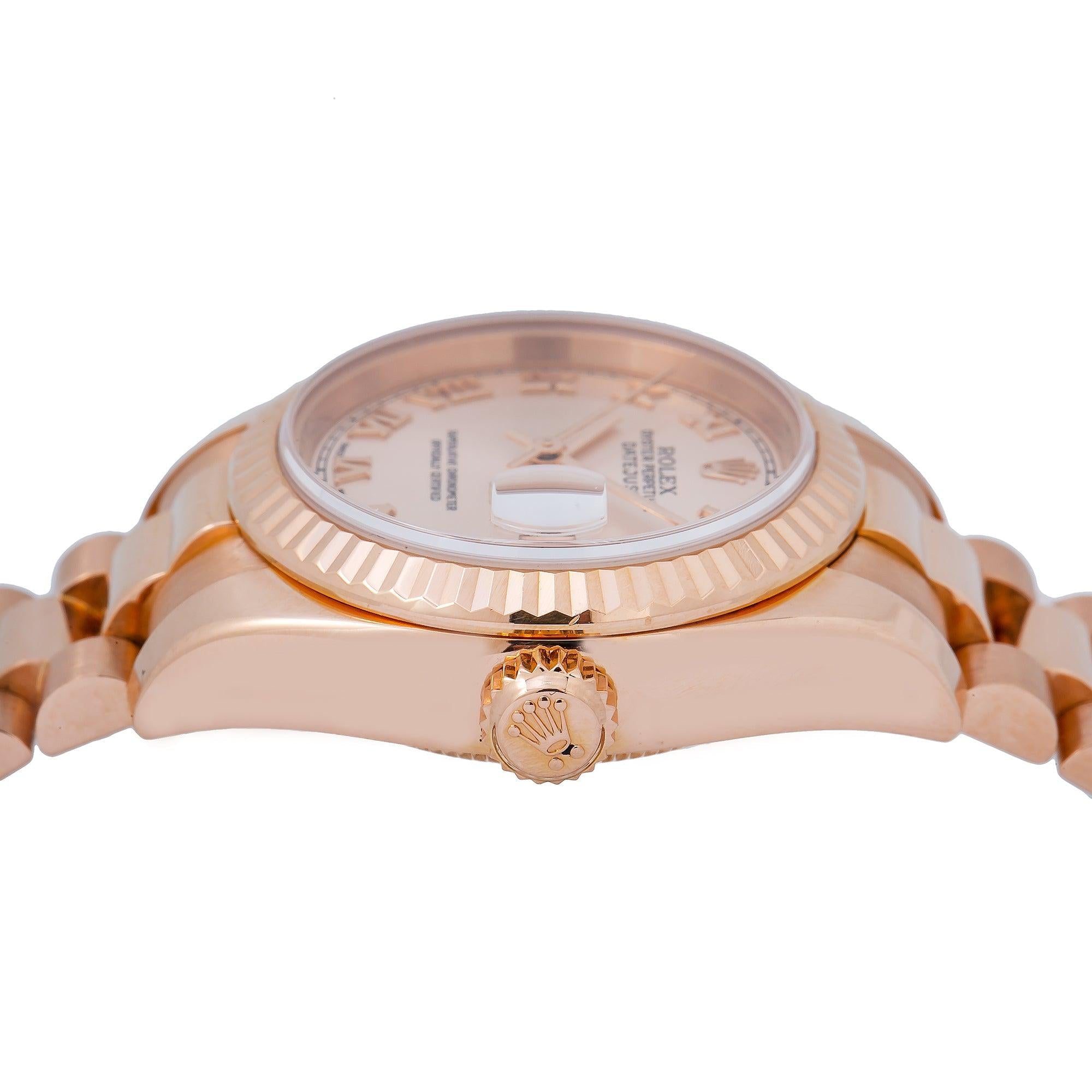 Rolex Lady-Datejust 179175 26MM Pink Dial With Rose Gold President Bracelet