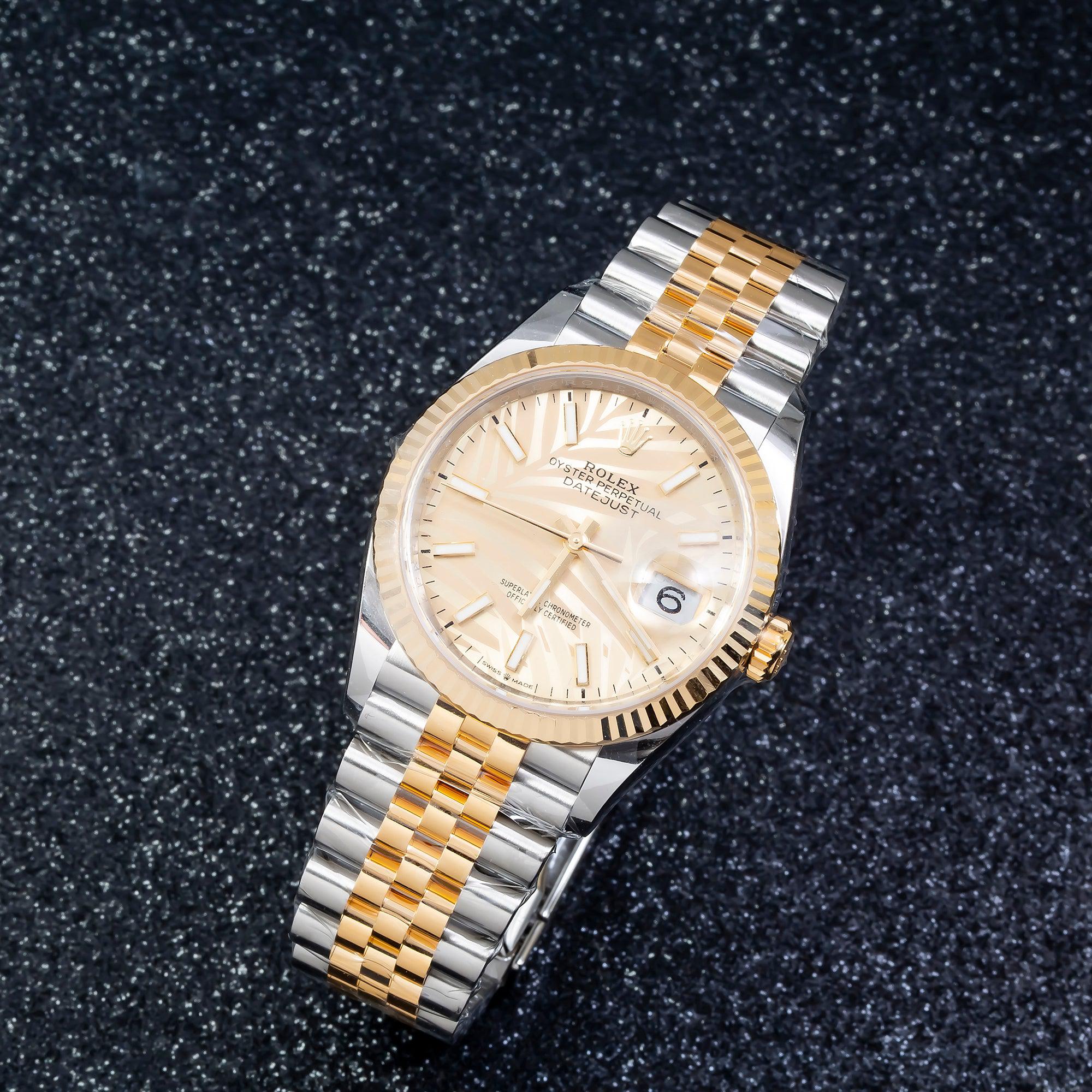 Rolex Datejust 126233 36MM Champagne Palm Dial With Two Tone Jubilee Bracelet