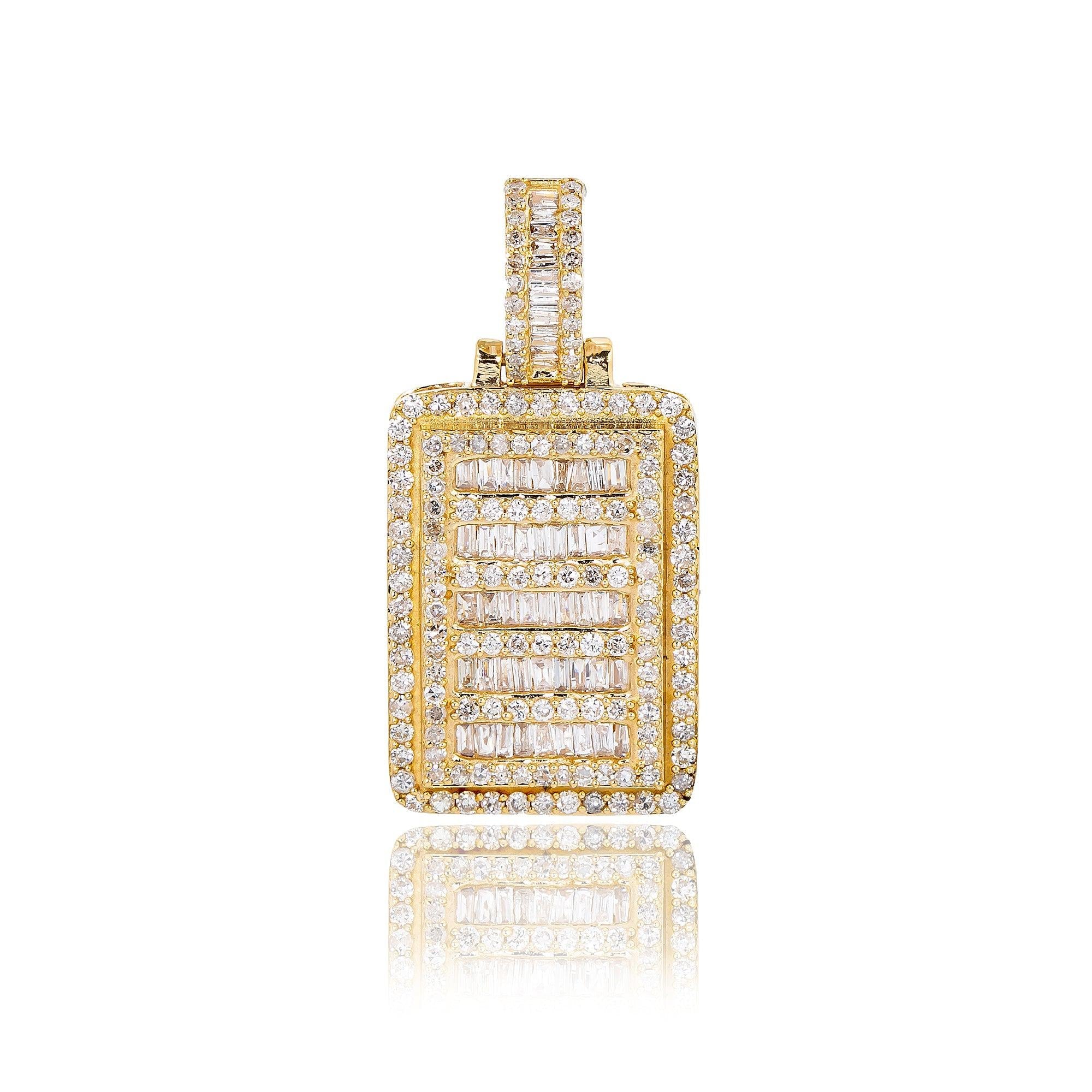 Unisex 14K Yellow Gold Pendant with 1.97 CT Diamonds