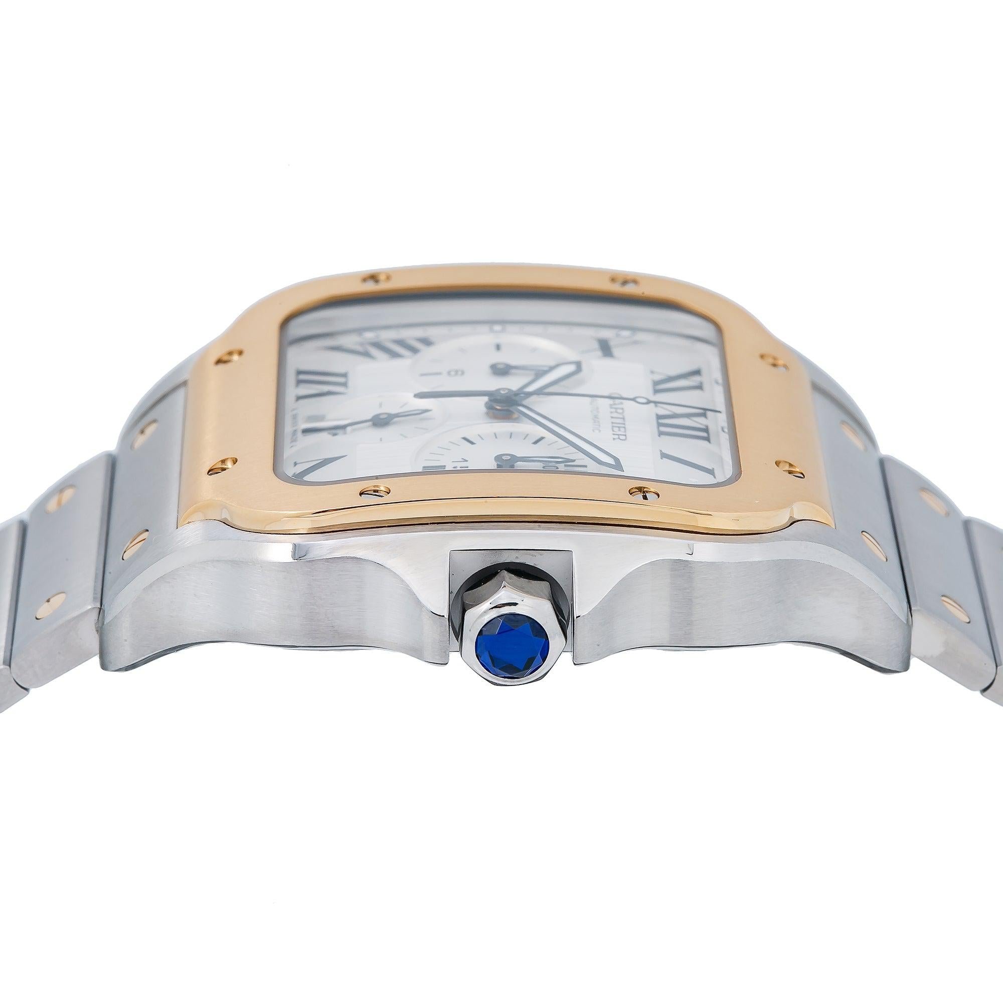 Cartier Santos W2SA0008 43MM White Dial With Two Tone Bracelet